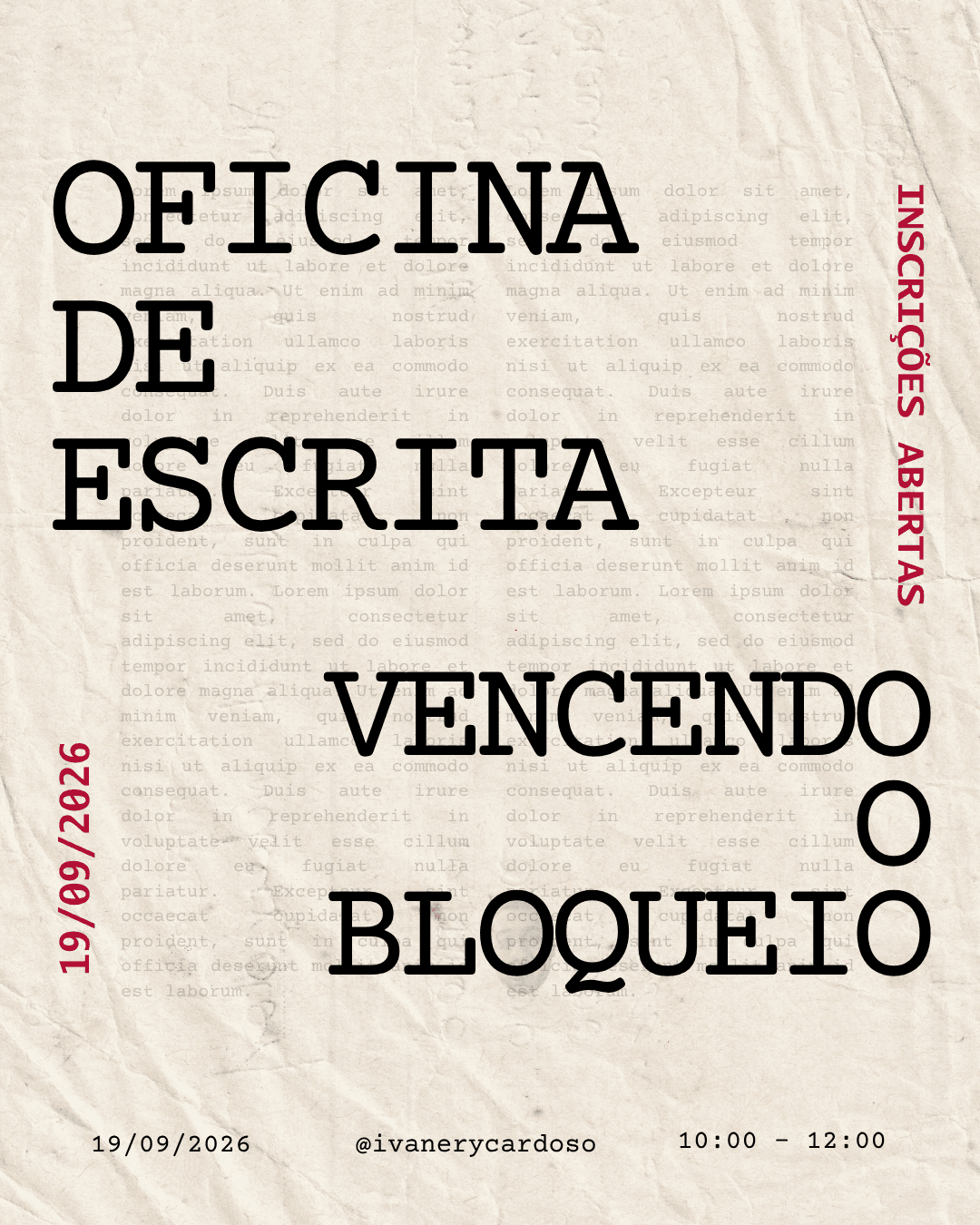 Oficina de escrita: Vencendo o bloqueio