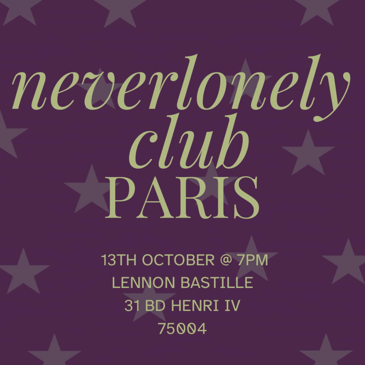 NEVER LONELY CLUB SOCIAL EVENT ⭐️