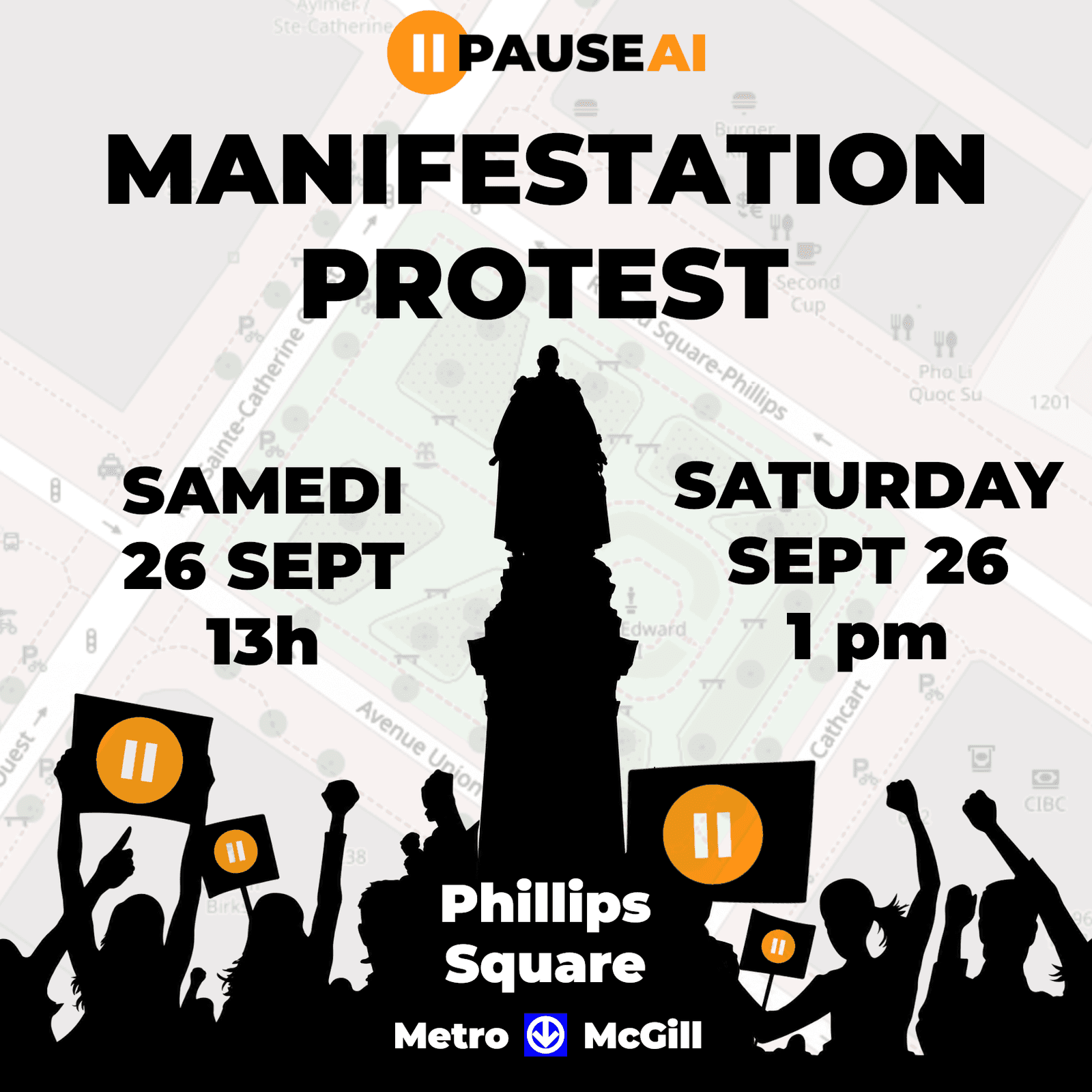 PauseAI MANIFESTATION | PROTEST, Sept 26 Phillips Square
