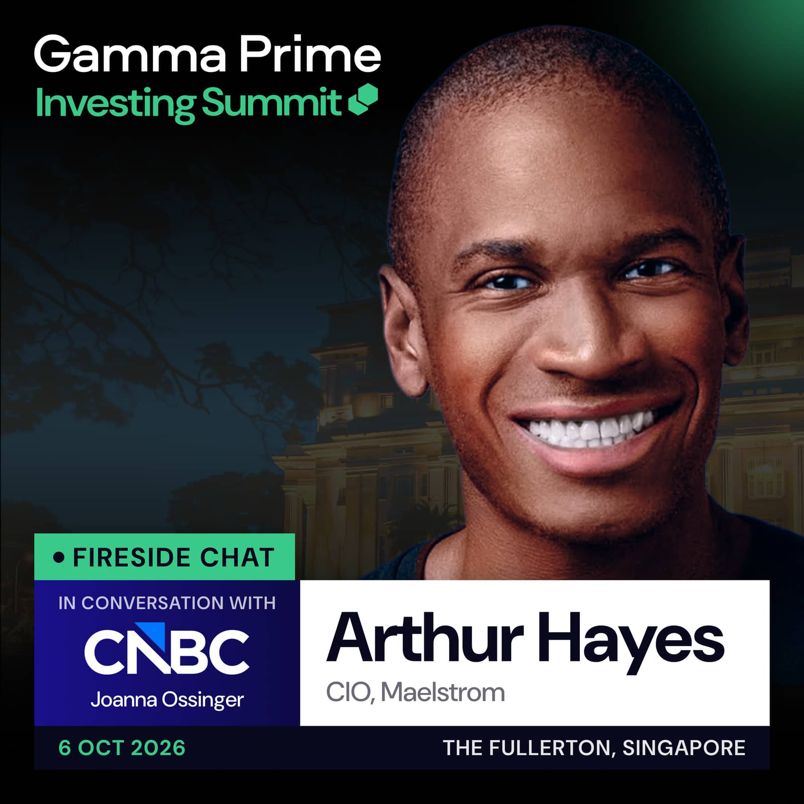 Fireside Chat with Arthur Hayes and CNBC πΈπ¬ (In Person)