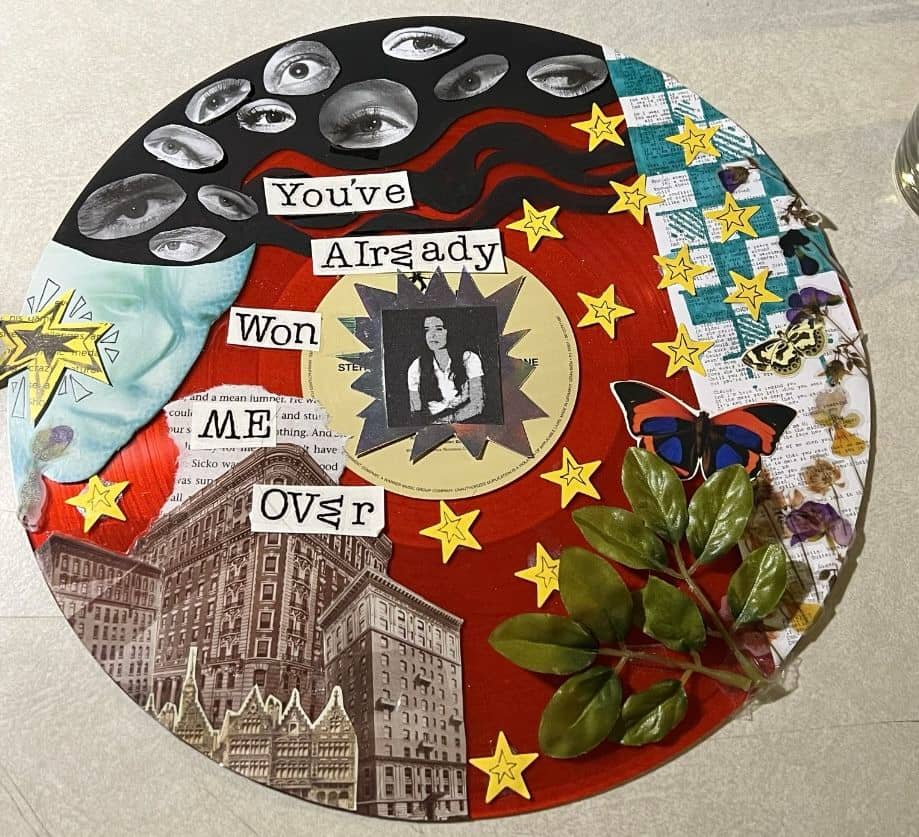 collage club: music night w/ vinyl collaging