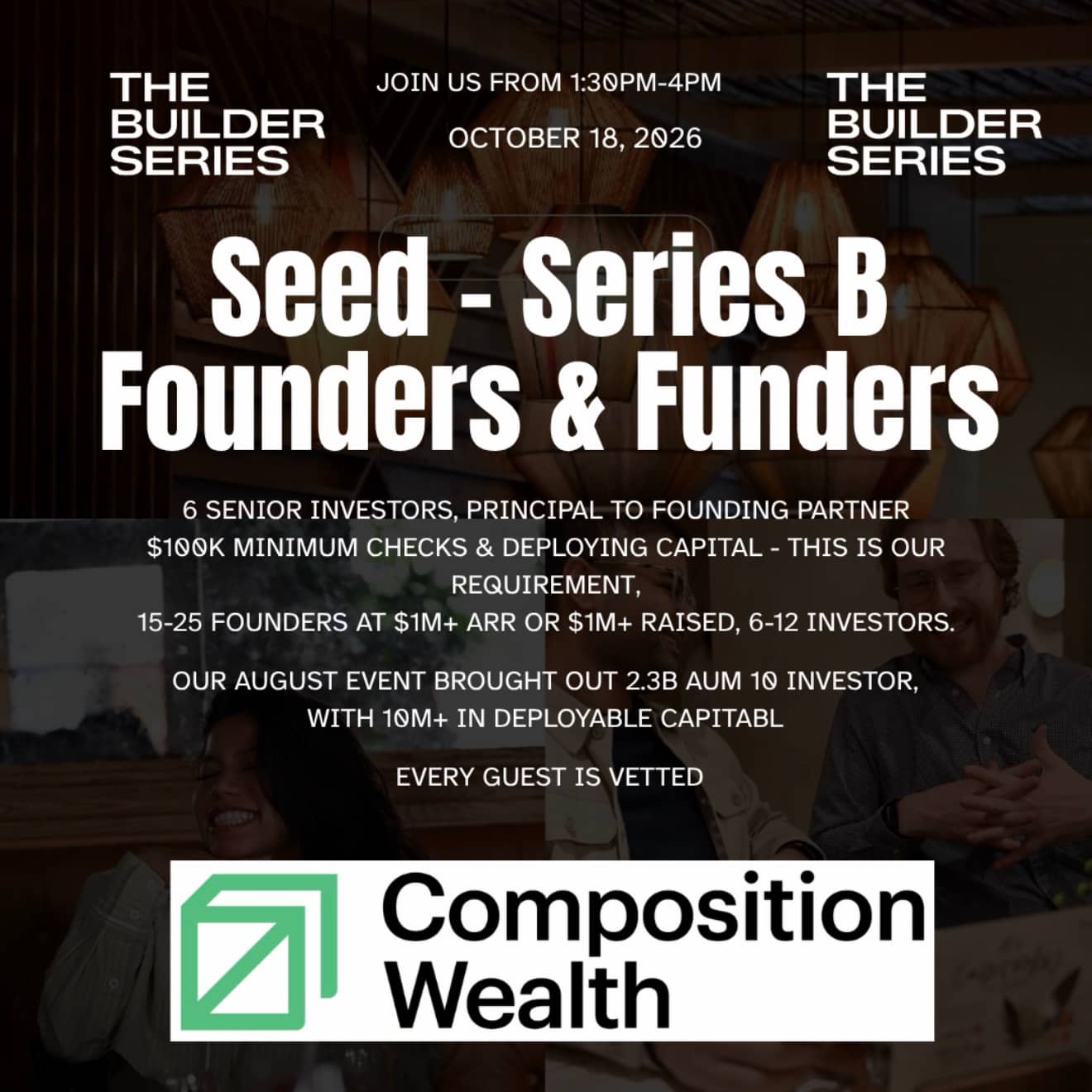 The Deployment Room: 6 Active Funds, Funding Founders (Seed to Series B) - Oct. 18th