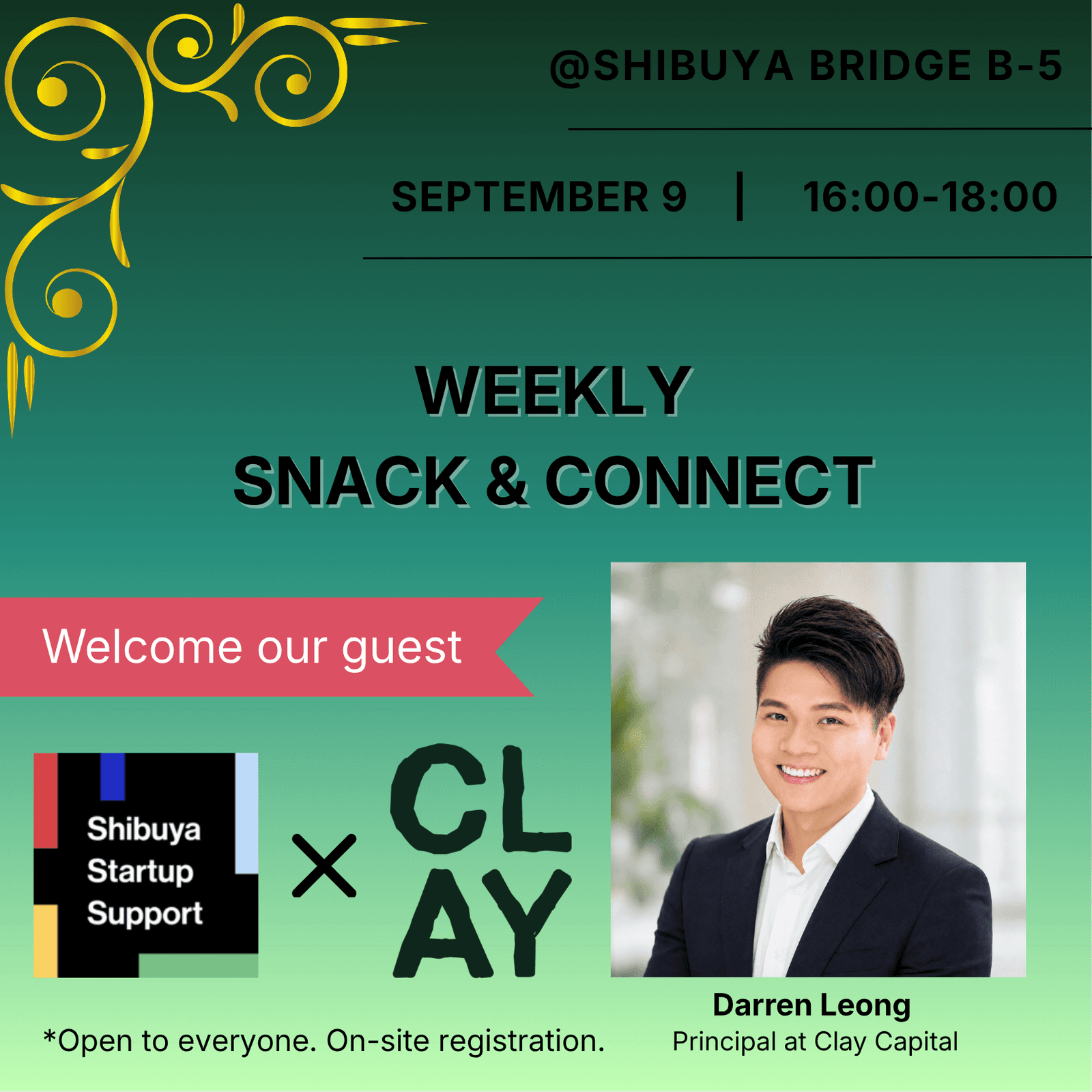 Weekly Snack & Connect in collaboration with Darren Leong