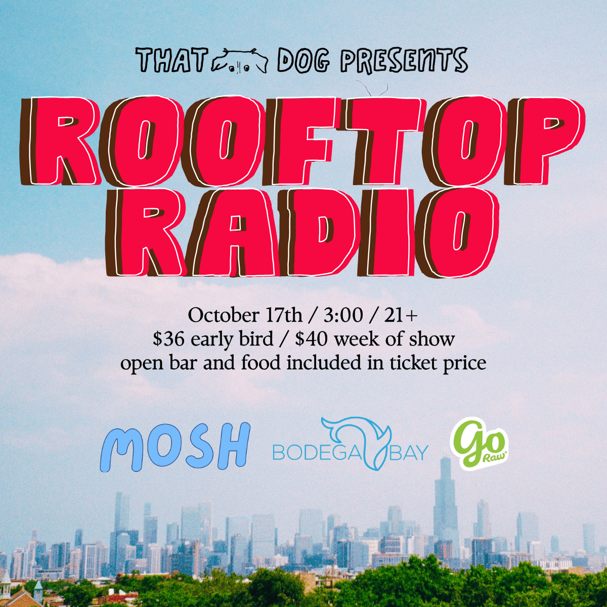 🪩 Rooftop Radio with Emurse b2b treble & Mosh + Bodega Bay + GoRaw
