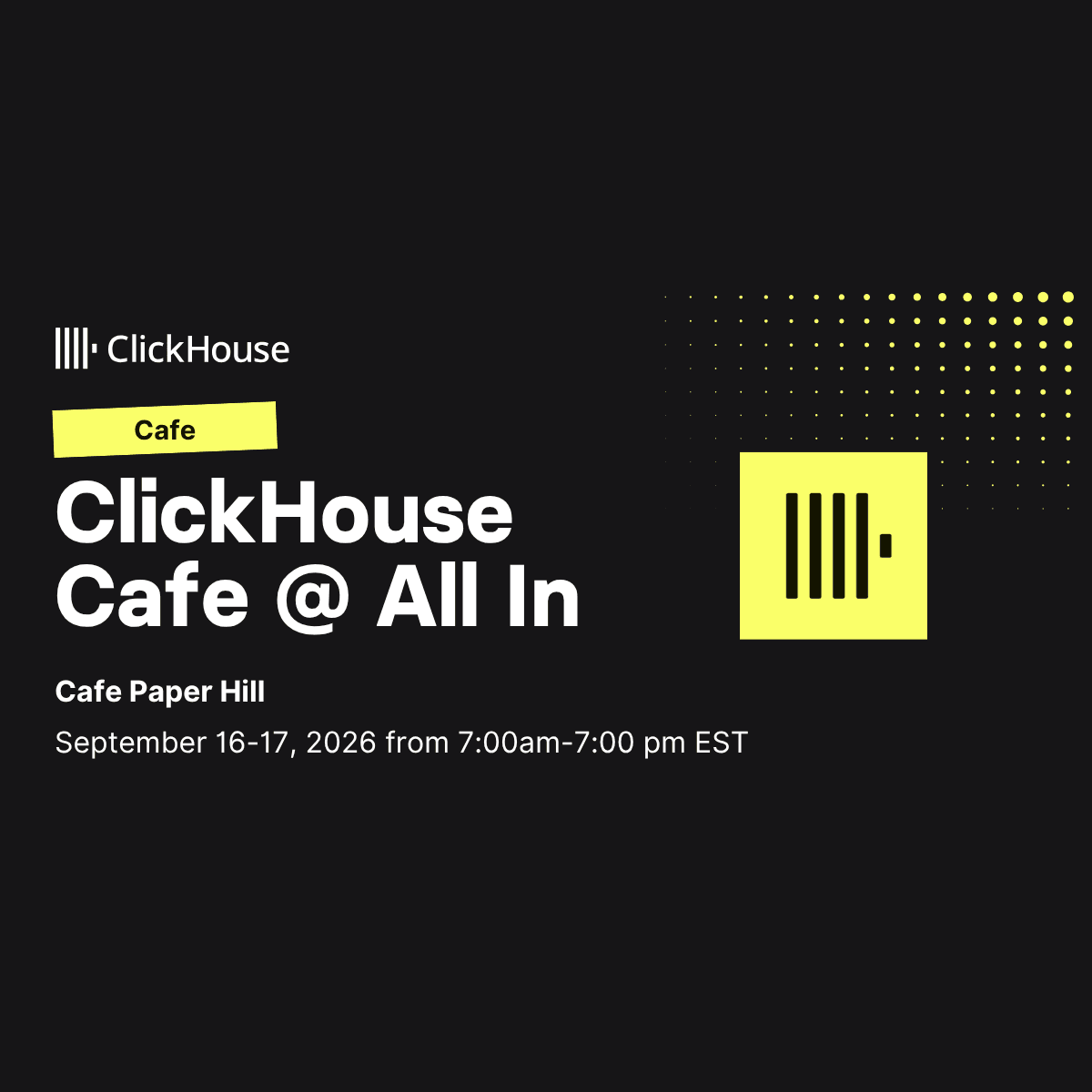 ClickHouse Cafe @All In Conference