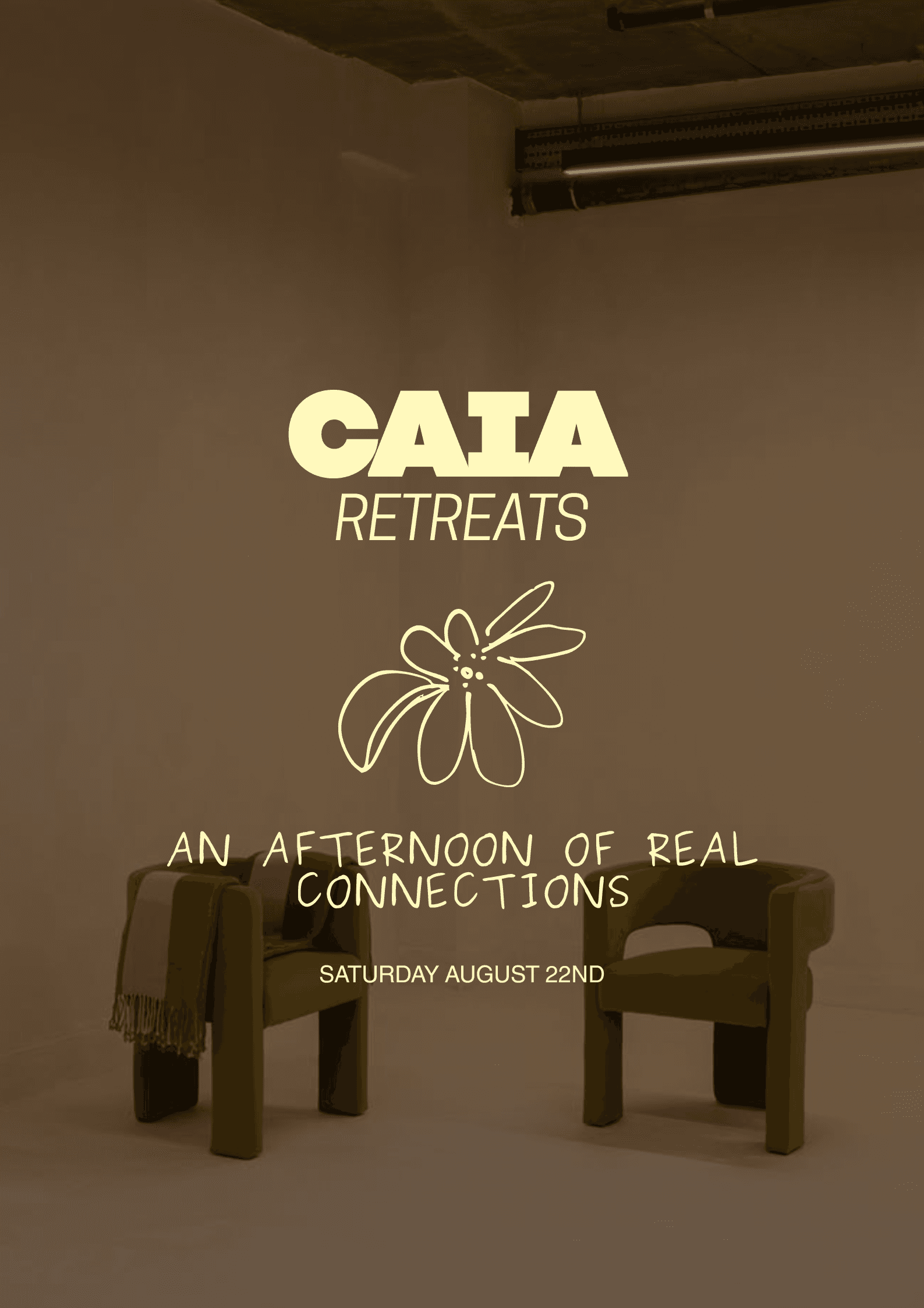 CAIA - a therapist-led gathering in London, for people craving realness. 22 August.
