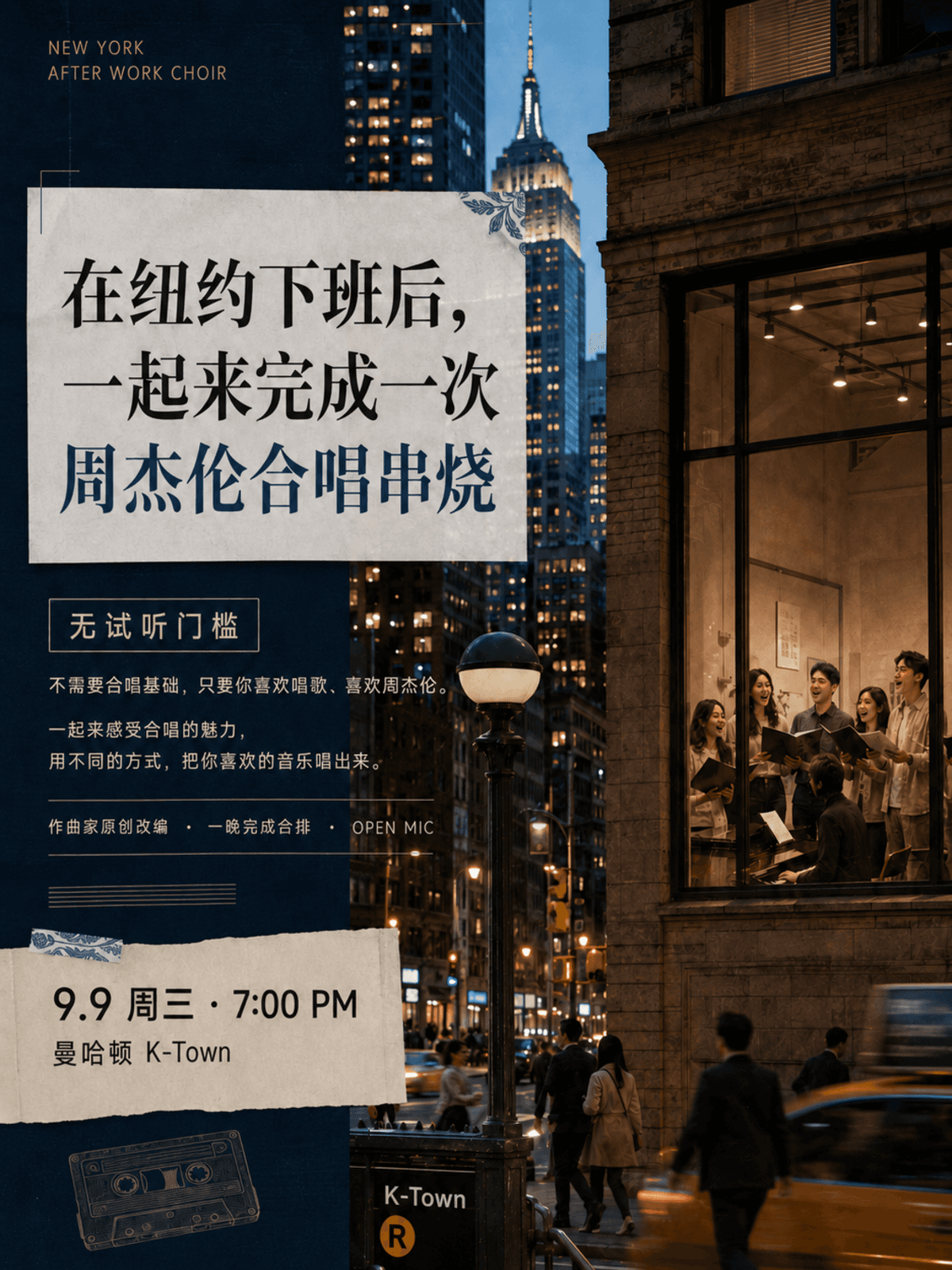 纽约下班后｜周杰伦作品串烧合唱体验夜
