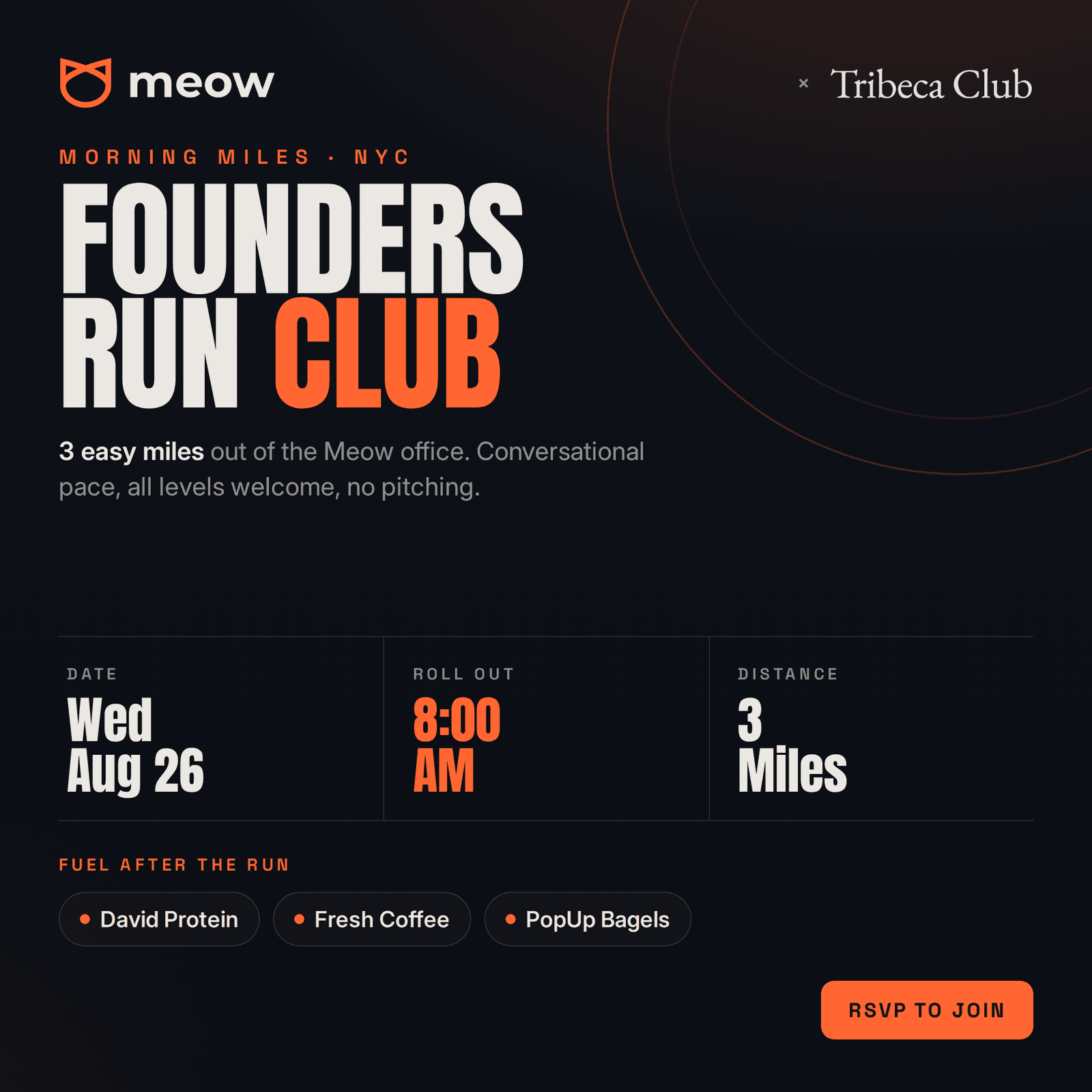 Meow x Tribeca Club Founders Run Club