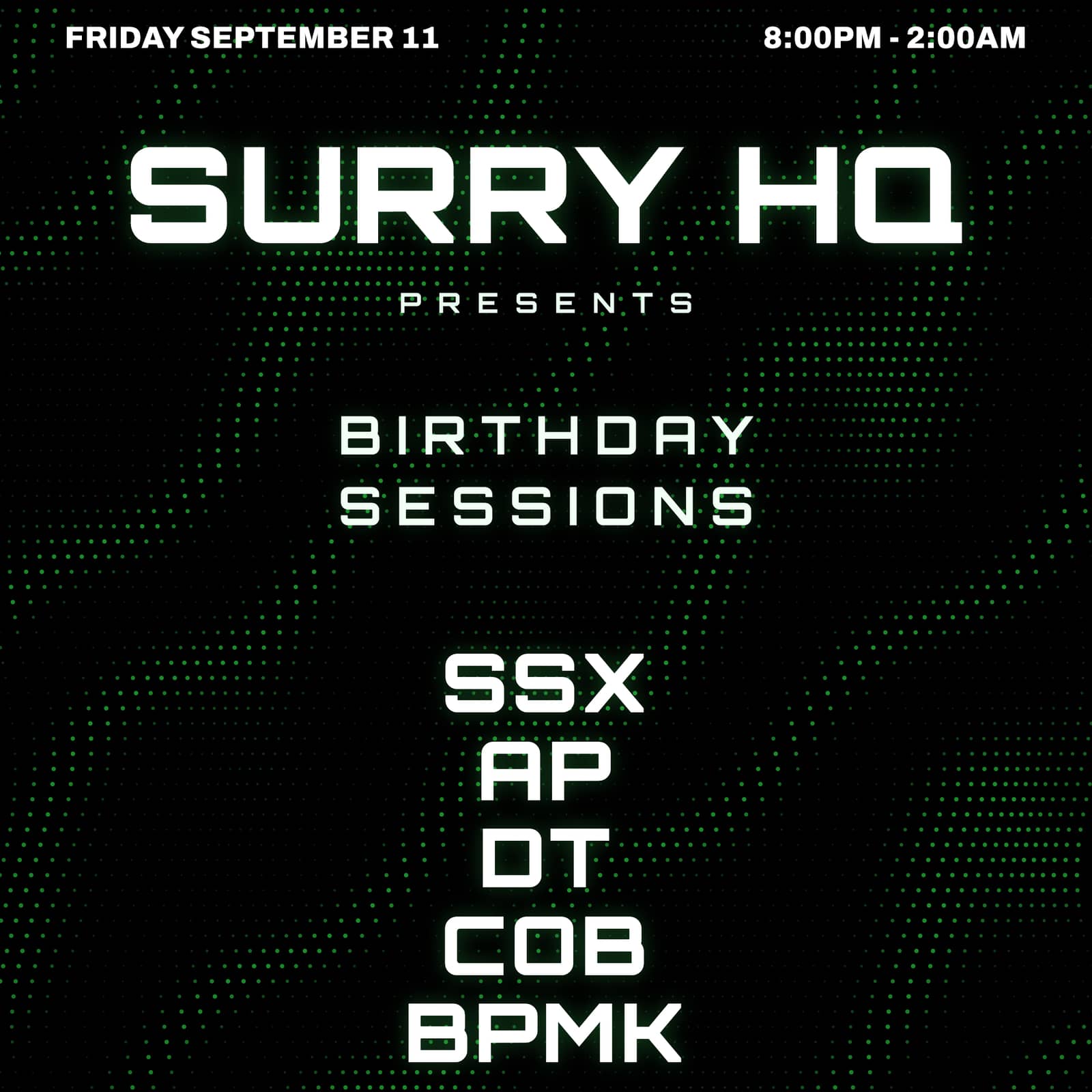 Surry HQ Presents: Birthday Sessions