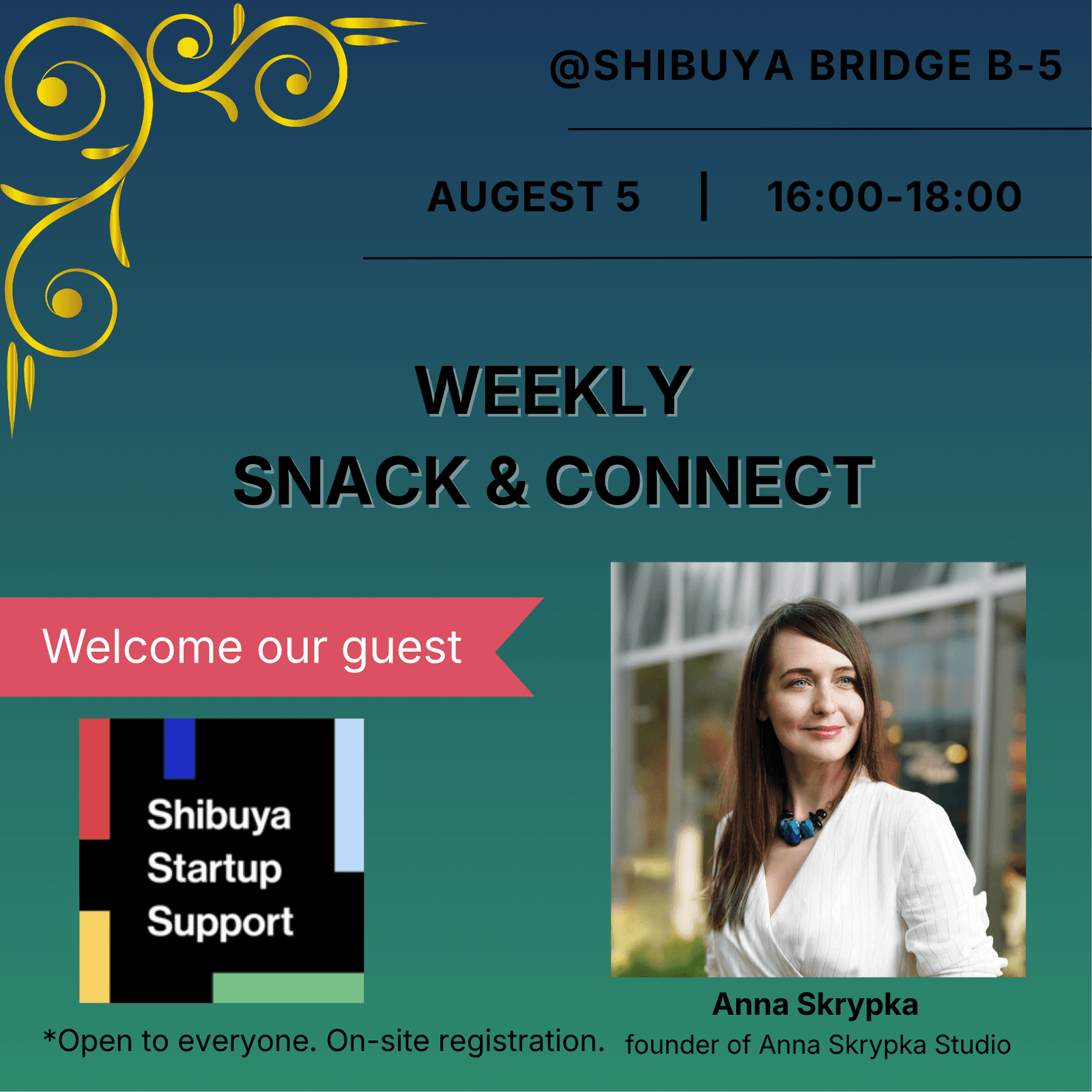 Weekly Snack & Connect in collaboration with Anna Skrypka