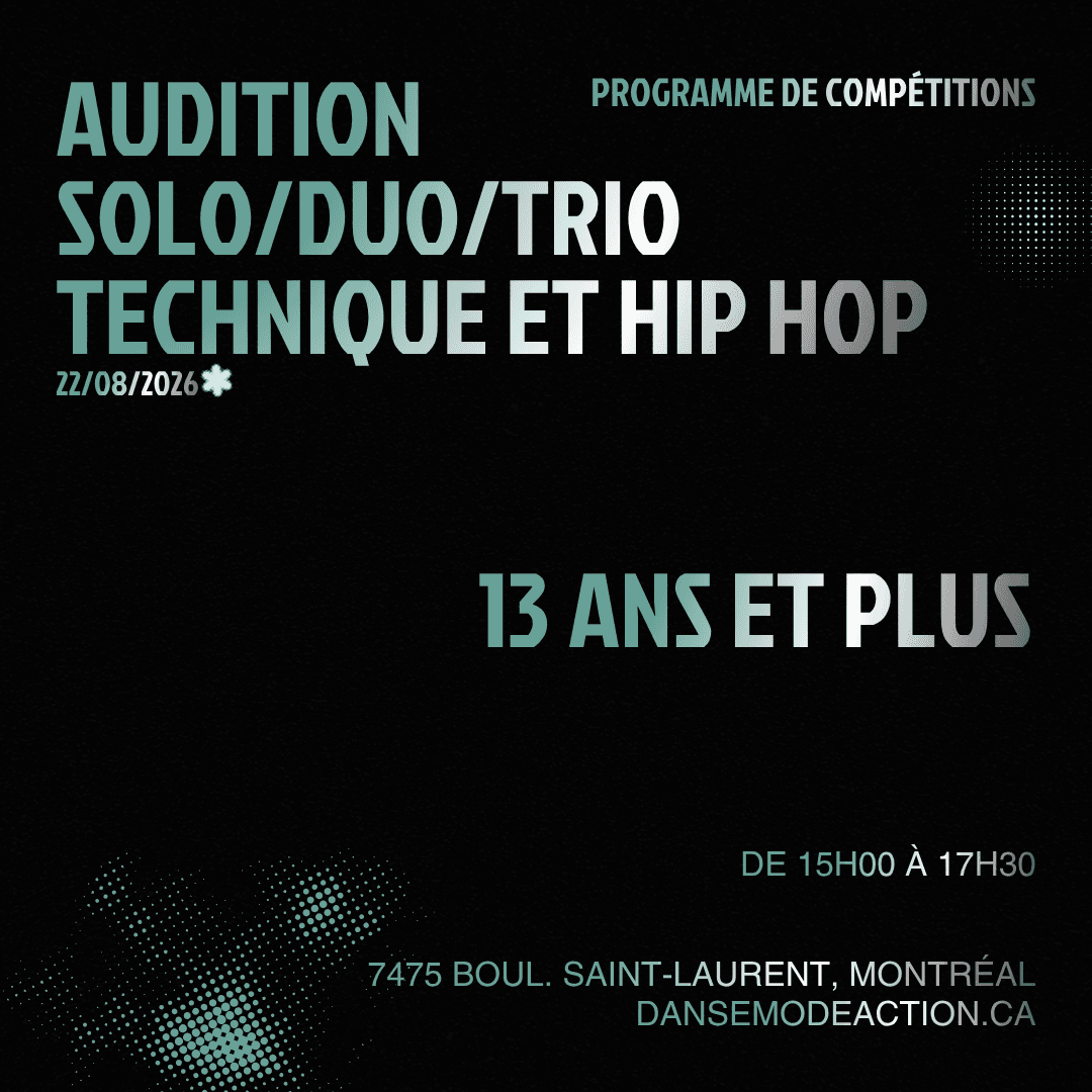 Audition Solo/Duo/Trio - 13 ans et plus