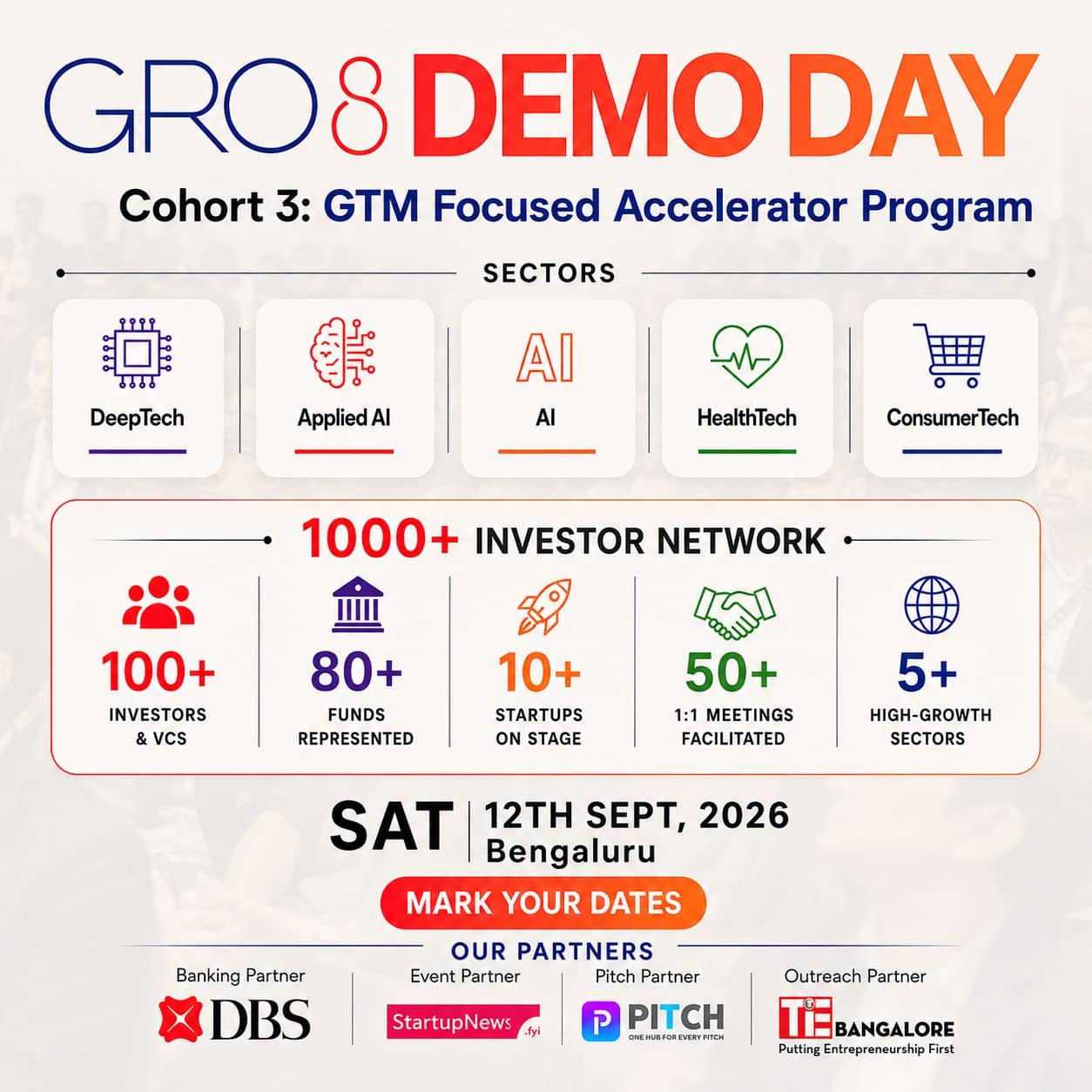 GRO8 Accelerator | Cohort 3 - Demo Day |12th September,2026| Bengaluru