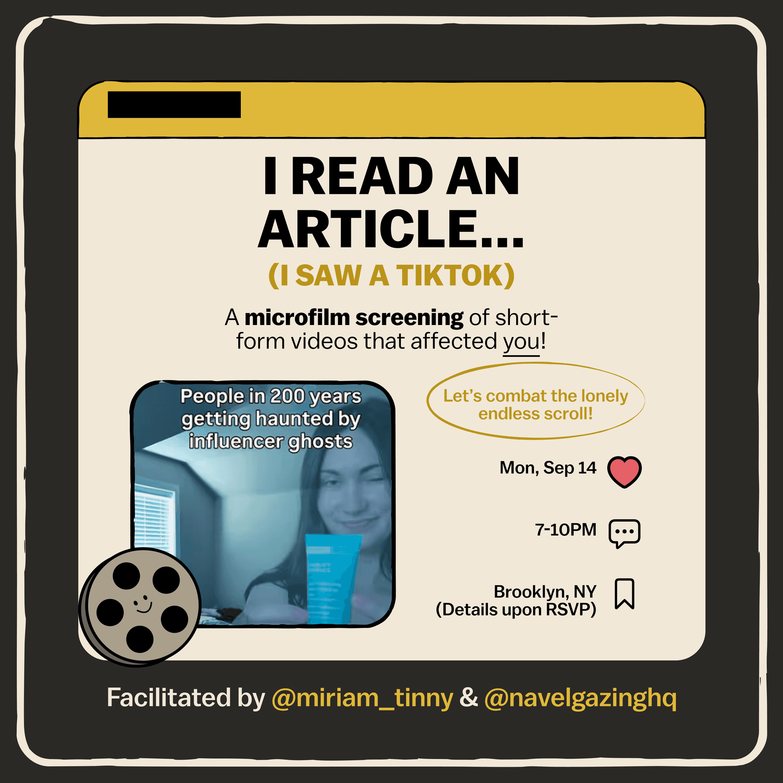 “I Read An Article" (I Saw a TikTok) NYC Event