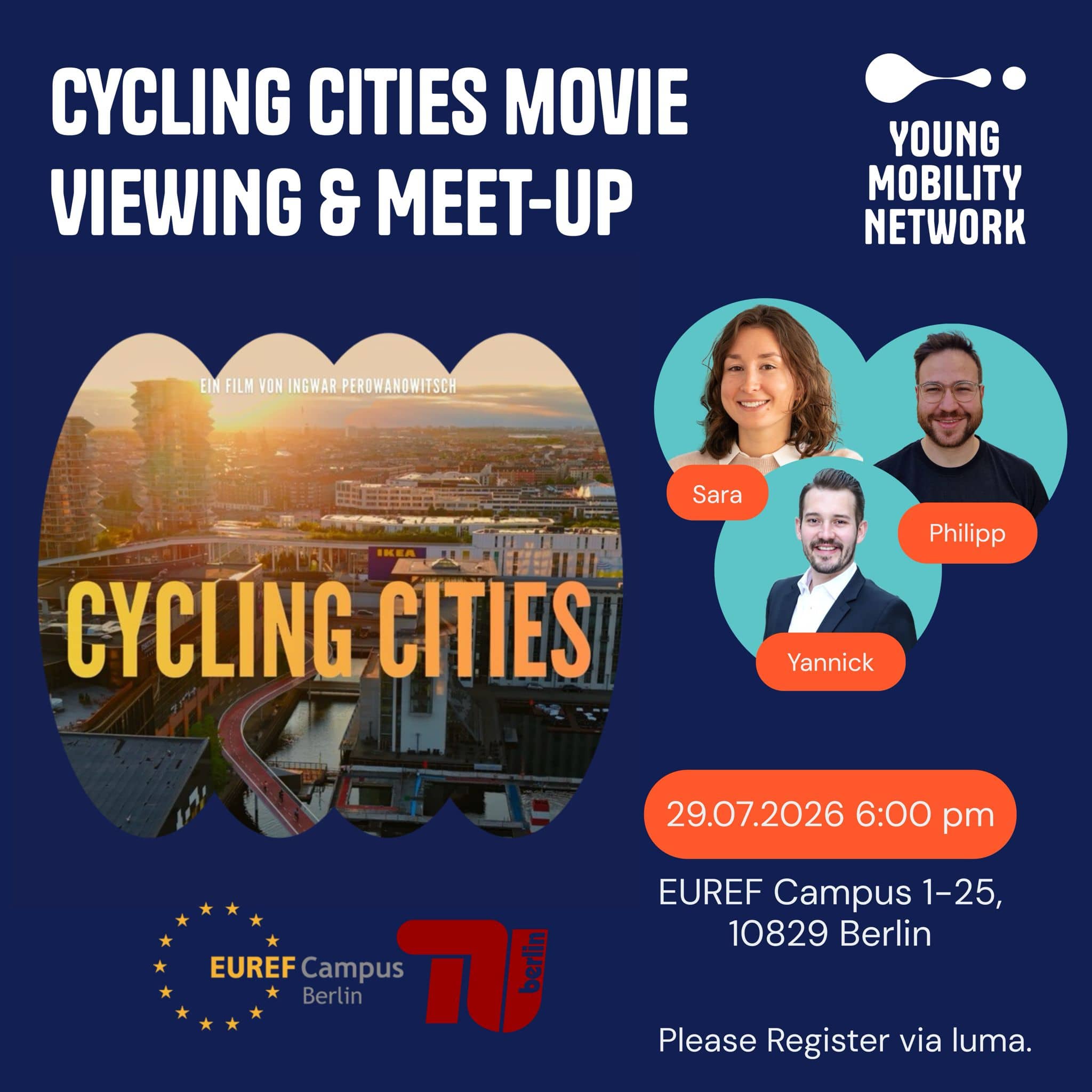 Young Mobility Network Berlin – Cycling Cities Movie Viewing Night @ EUREF Campus