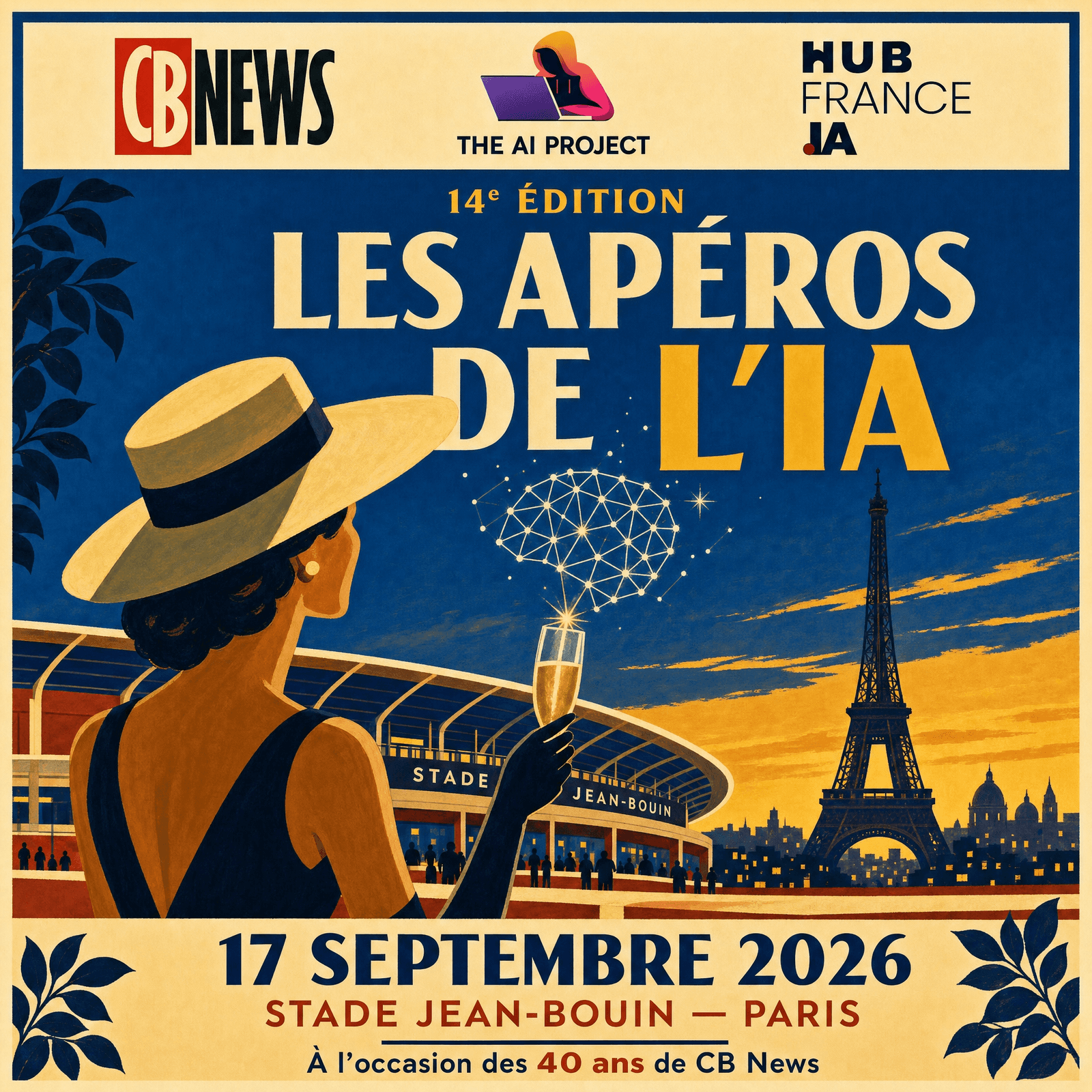 🚀 Édition Exceptionnelle : Les Apéros de l'IA célèbrent les 40 ans de CB News au Stade Jean-Bouin !