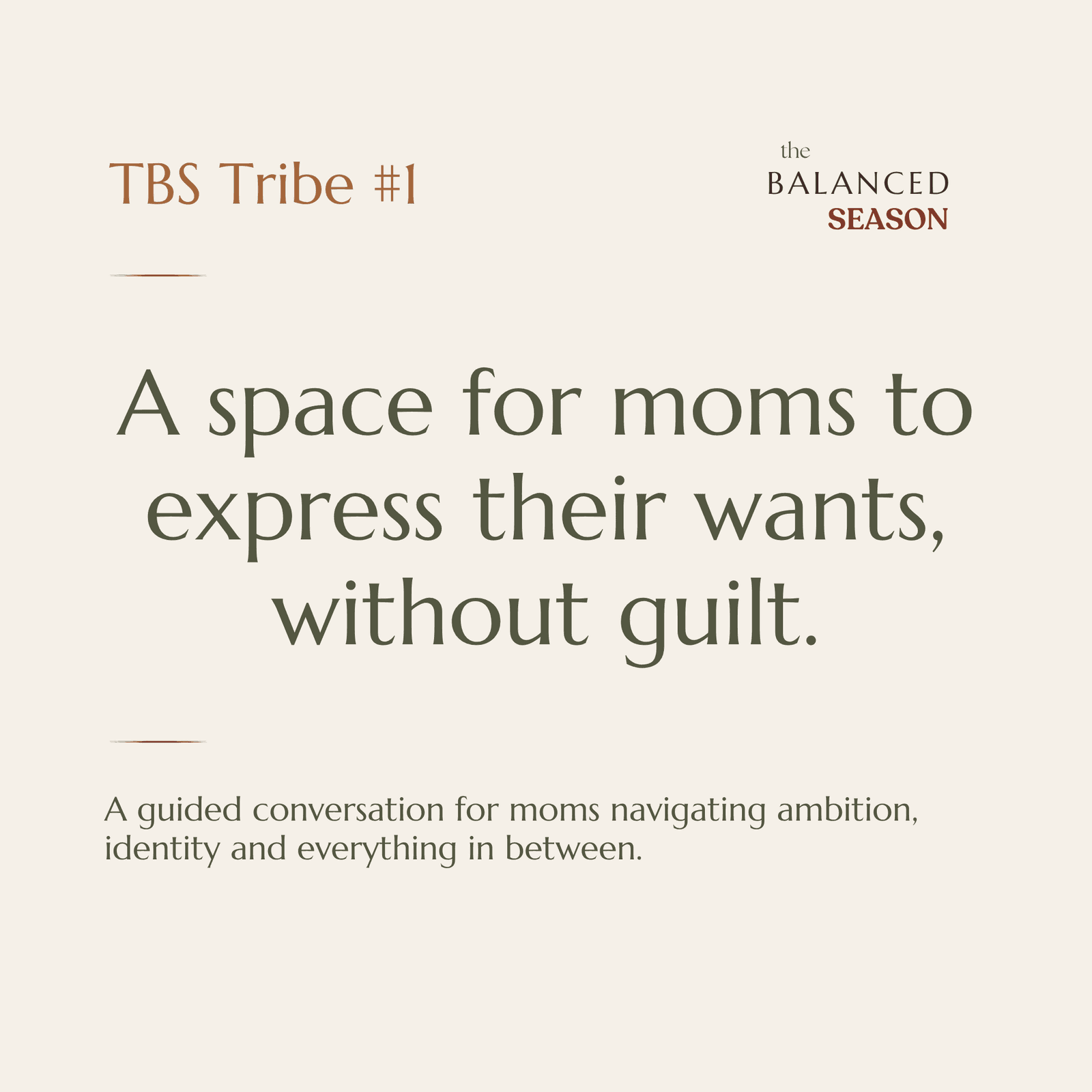 TBS Tribe #1: Moms, let's finally make space for you 🔥💬