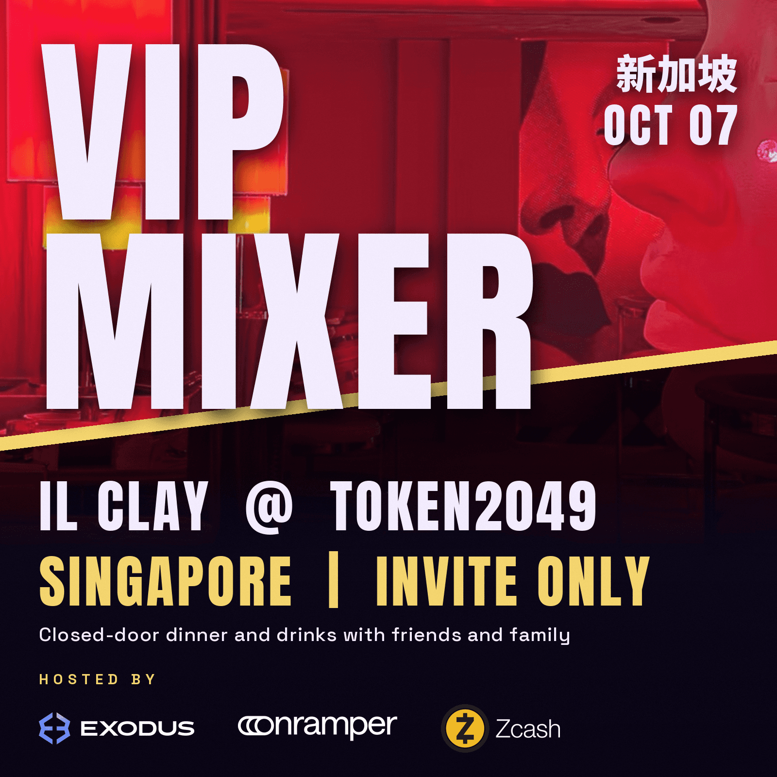 Token2049 VIP Dinner with Exodus, Onramper & ZCash