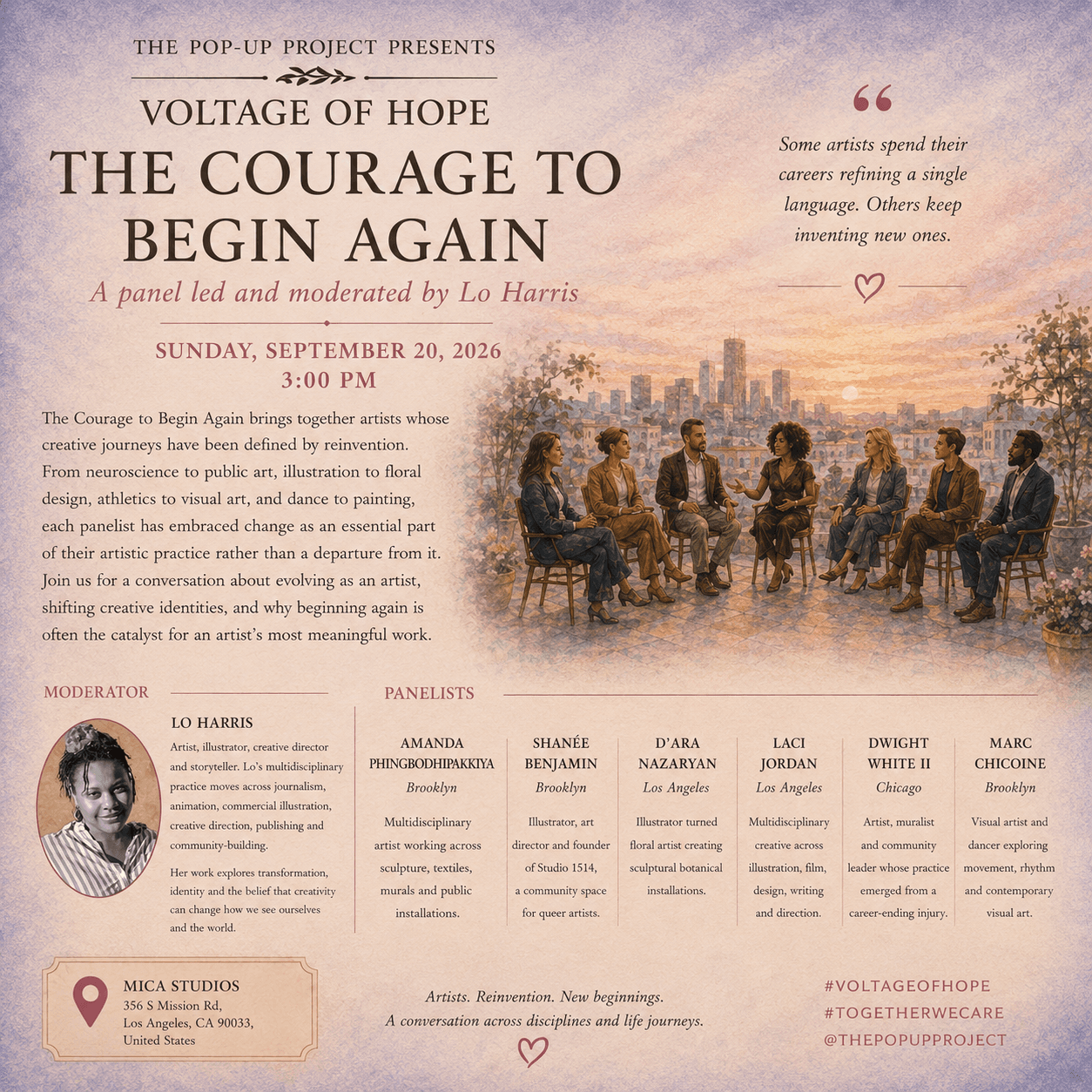 THE COURAGE TO BEGIN AGAIN - A PANEL ON CREATIVE REINVENTION