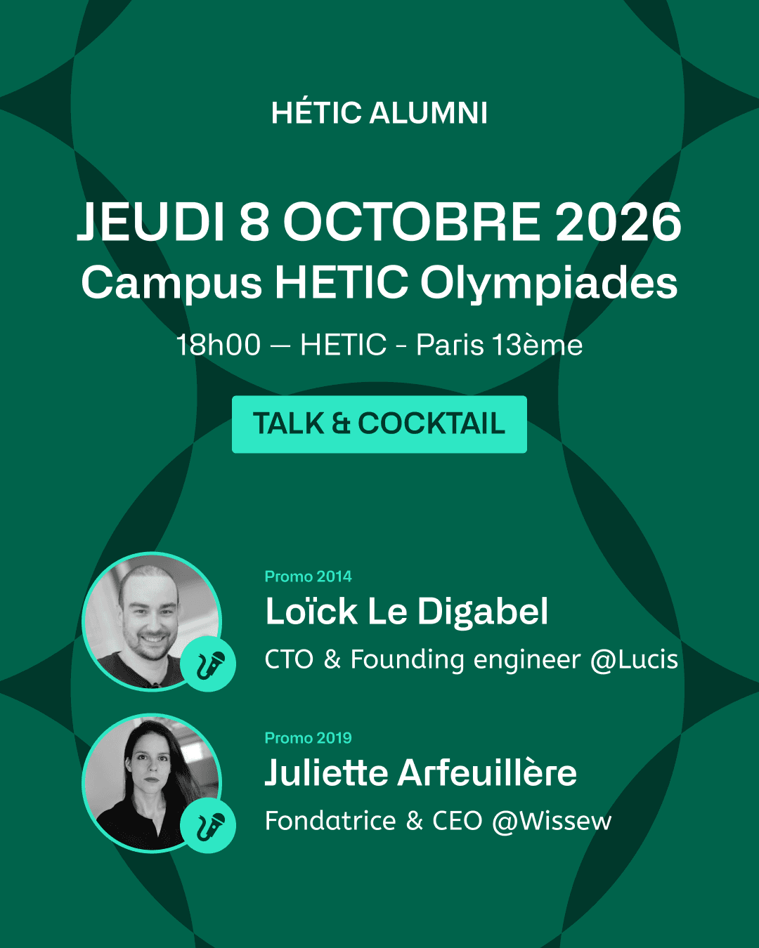 Alumni Evening #4 - Campus HETIC Olympiades: Talk & Cocktail