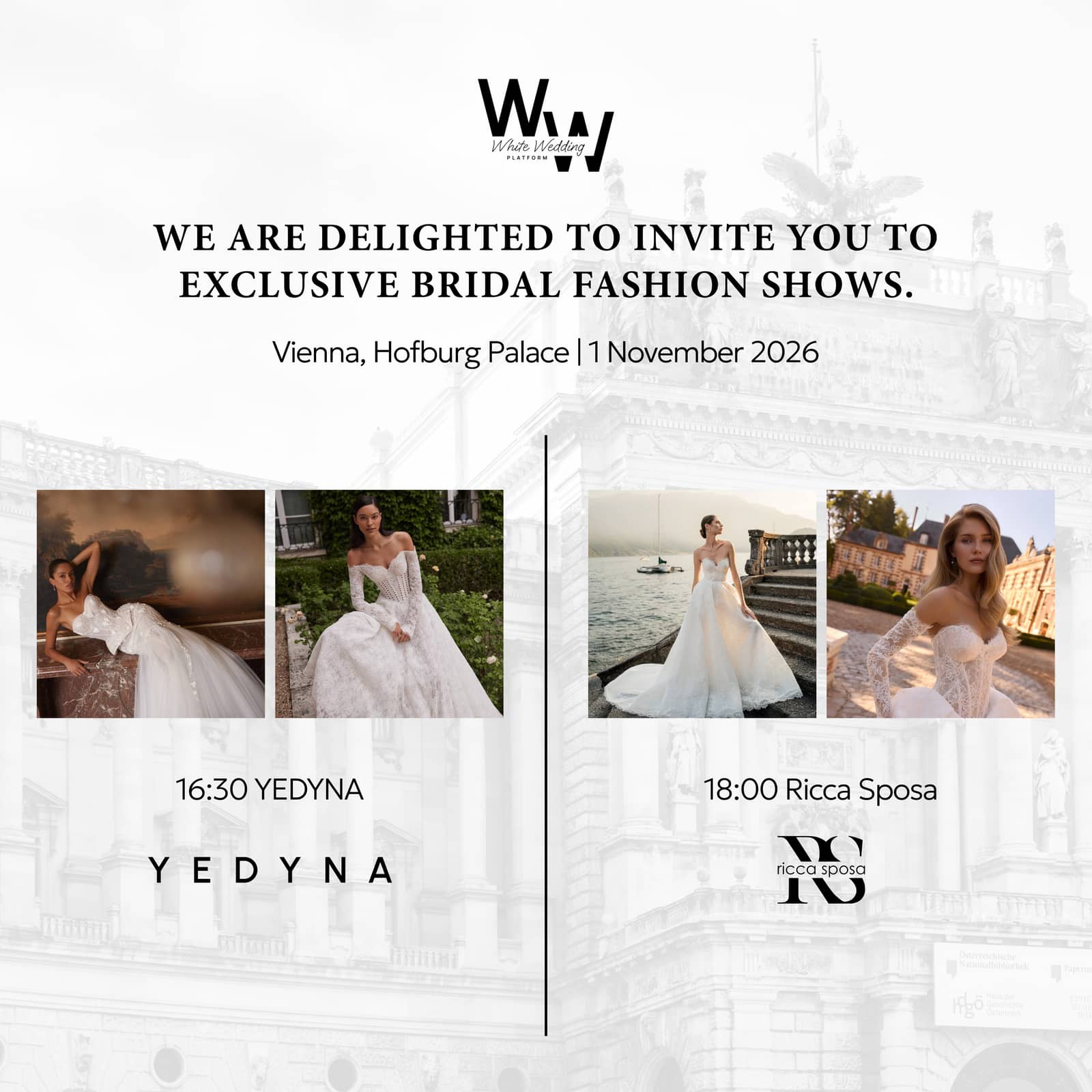 Ricca Sposa × Yedyna fashion shows in Vienna!