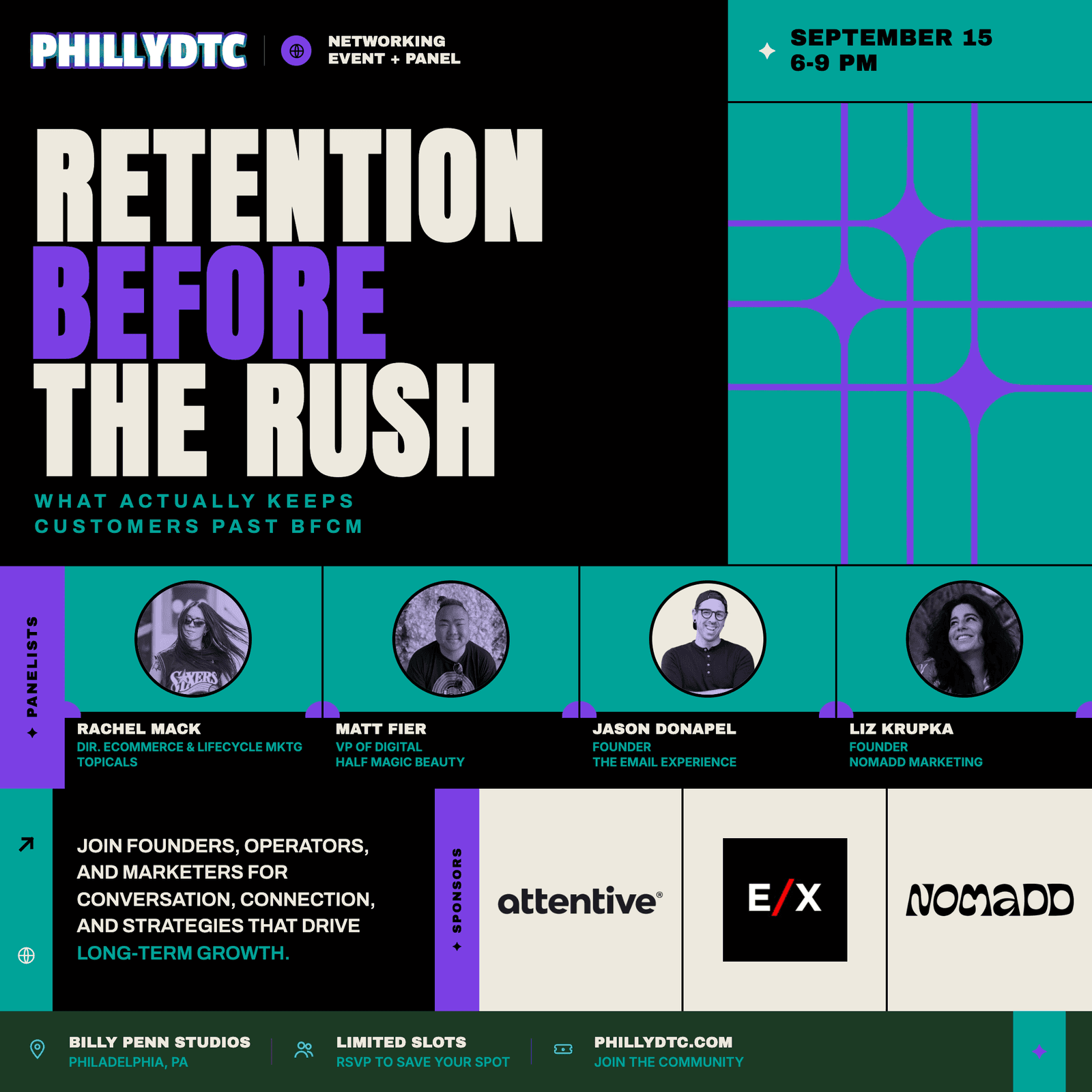 Retention Before the Rush: PhillyDTC Panel + Networking