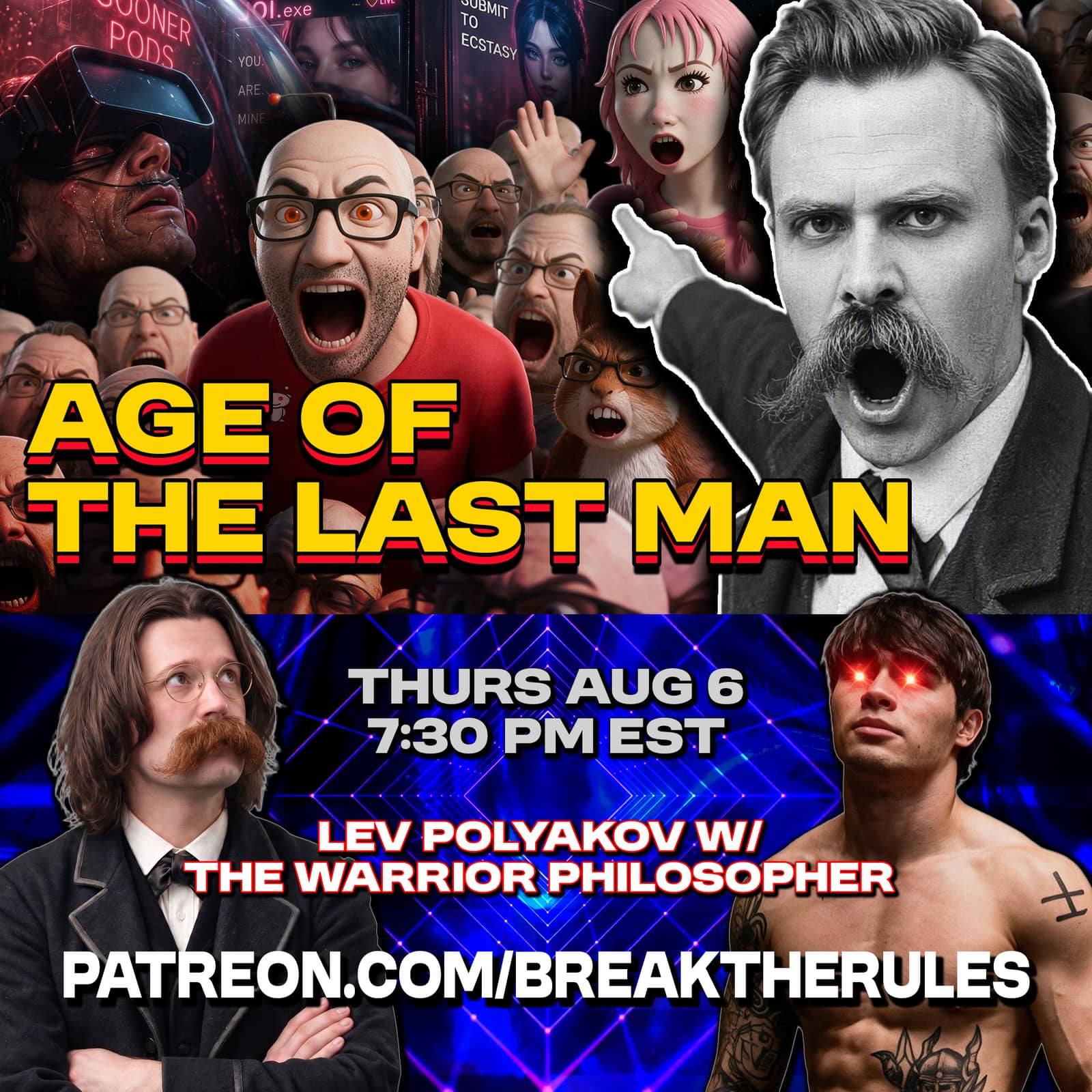 Nietzsche, Bataille, and the Silicon Cage | Patrick Saltykov (The Warrior Philosopher) Live with Lev Polyakov on BREAK THE RULES NYC