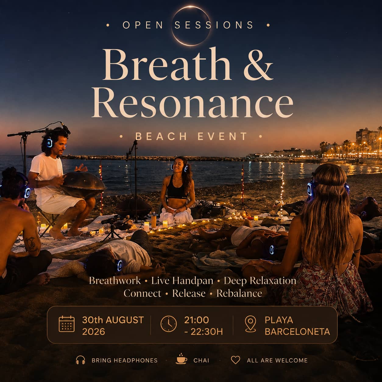 Open Sessions - Breathwork - Meditation - Handpan vibes - Chai