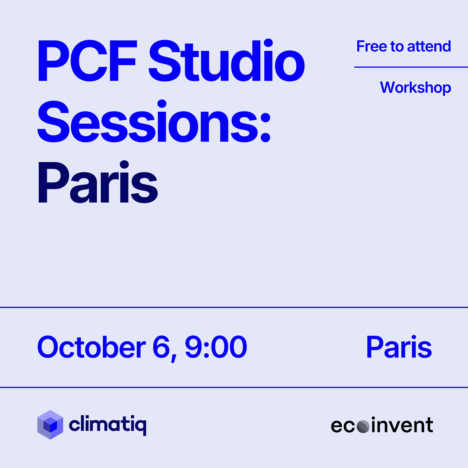 Paris | PCF Studio Sessions: Climatiq x ecoinvent