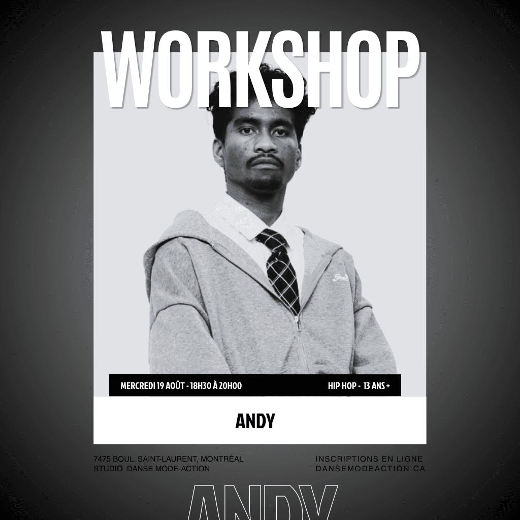 Andy - Workshop Hip Hop Choreo - 13 ans +