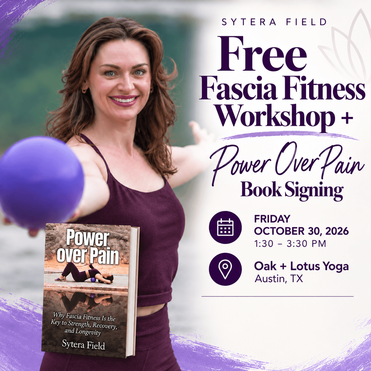 Free Fascia Fitness Workshop + Power Over Pain Book Signing