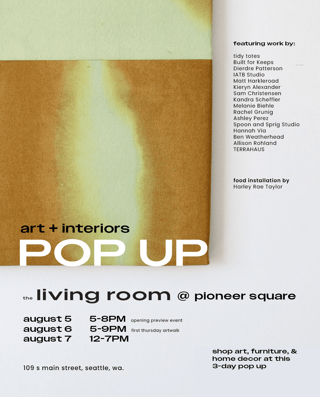 the living room @ pioneer square: opening preview