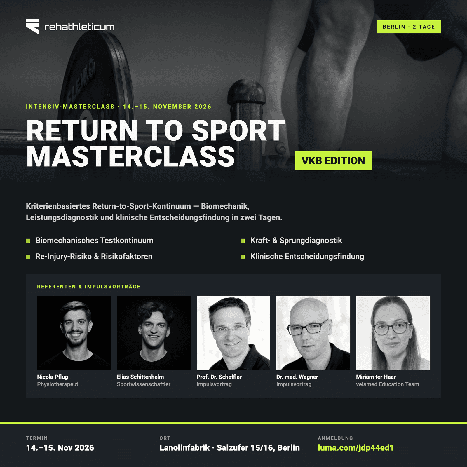rehathleticum MASTERCLASS RTS nach VKB-Verletzungen