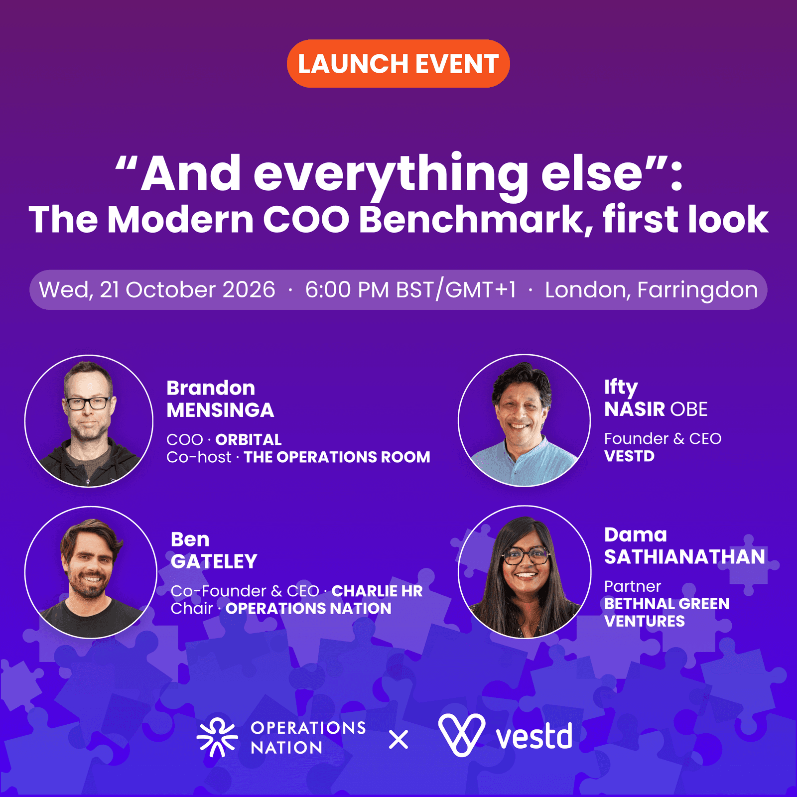 "And everything else": The Modern COO Benchmark, first look
