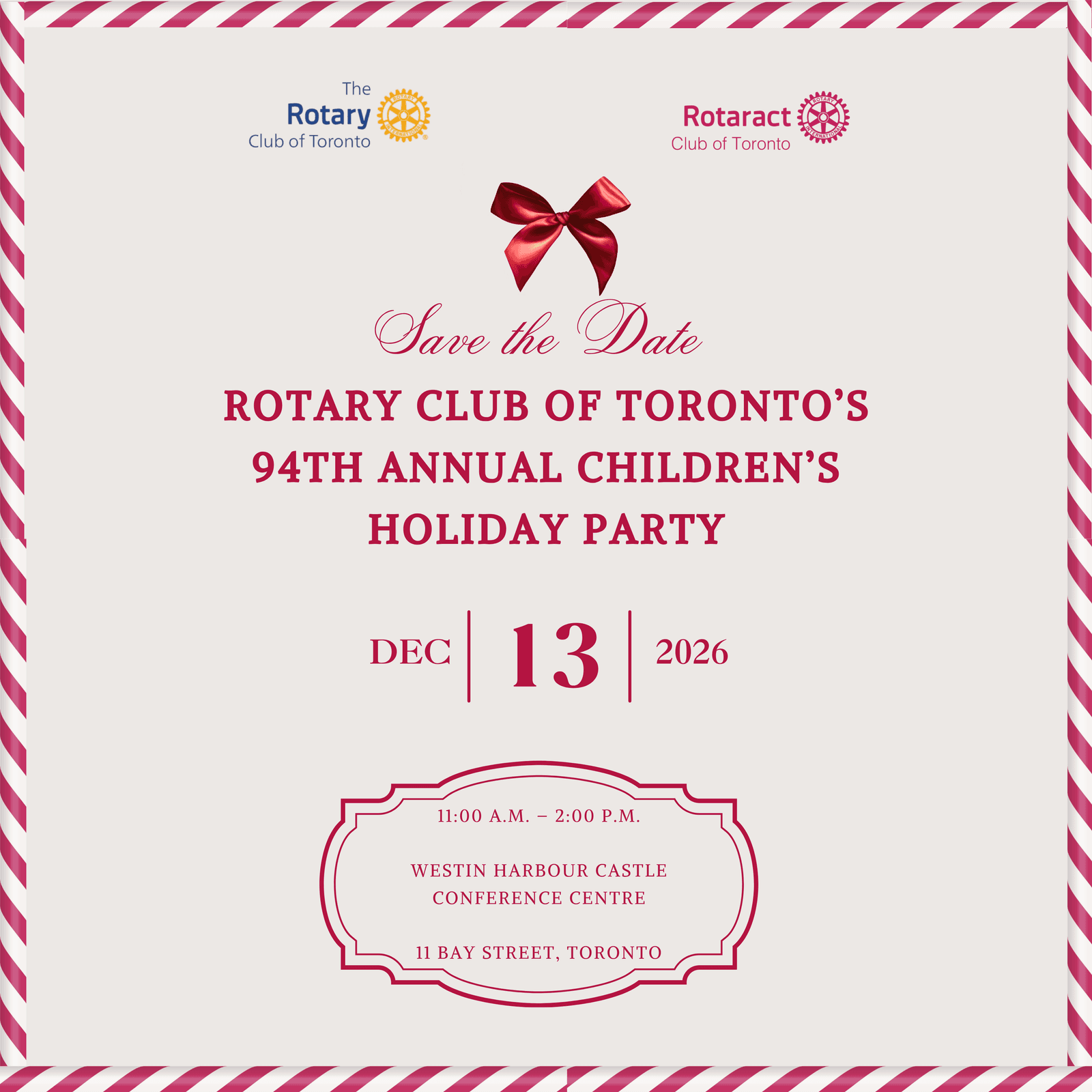 Rotary Club of Toronto’s 94th Annual Children’s Holiday Party!