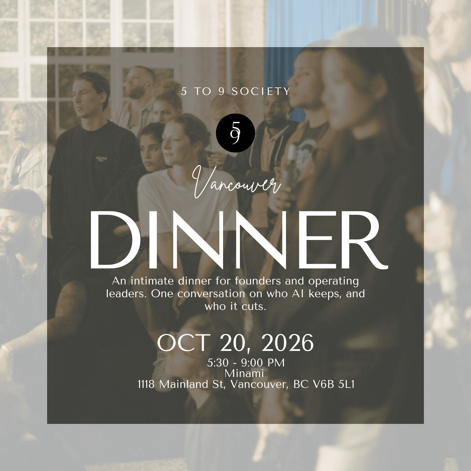 Builders, Sellers, Measurers - 5 to 9 Society Dinner - Vancouver