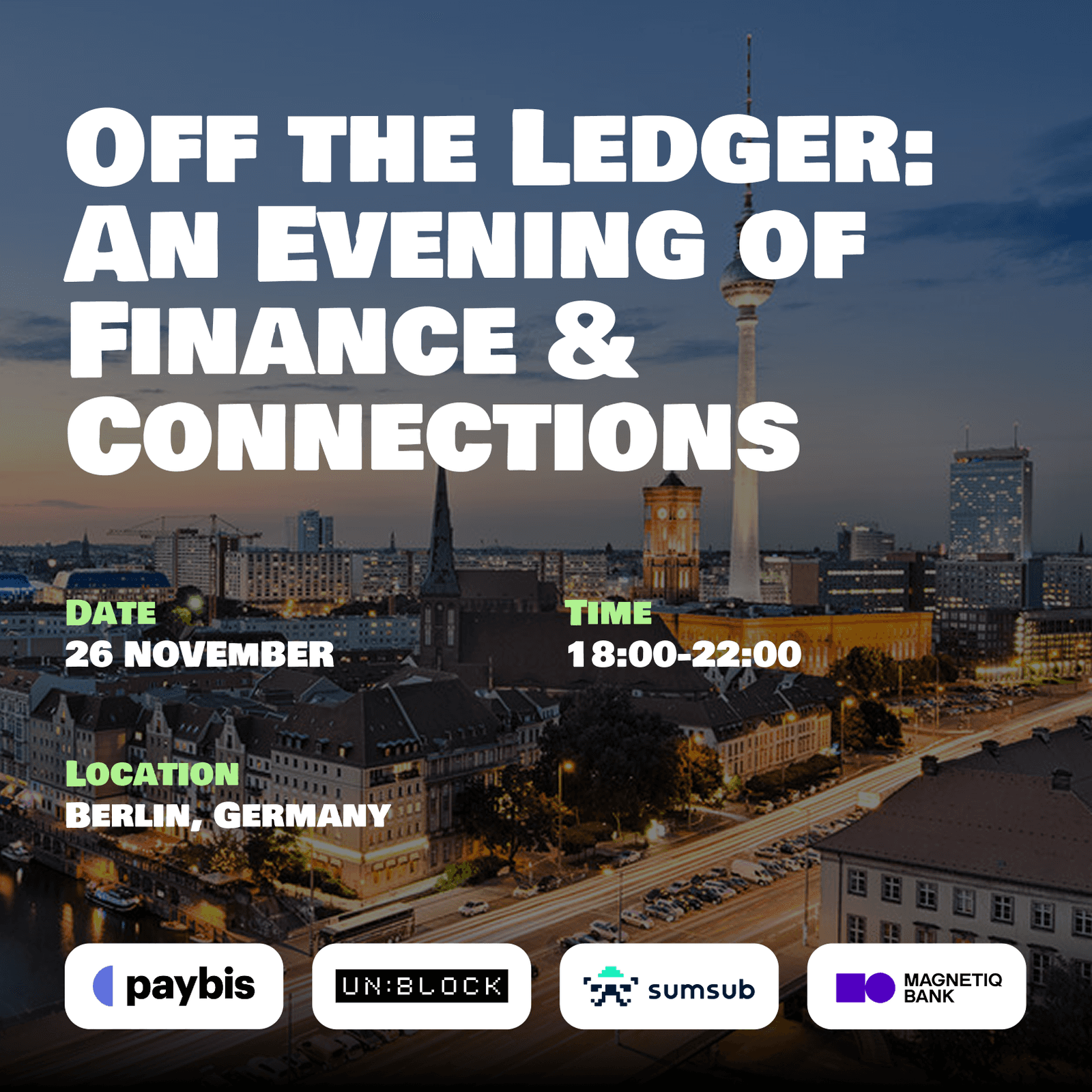 Off the Ledger: An Evening of Finance & Connections