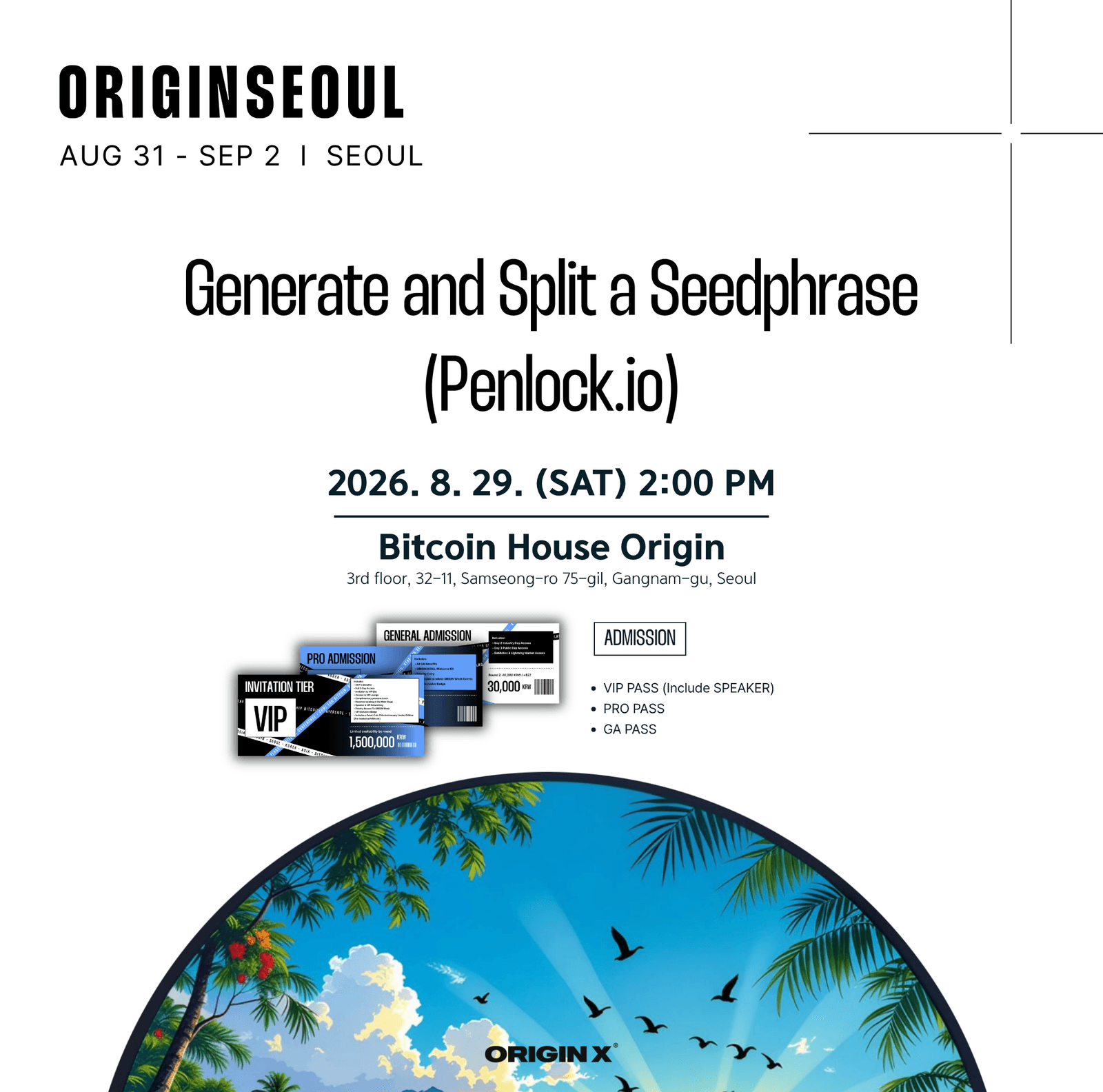 [Side-Event] Generate and Split a Seedphrase (Penlock.io)