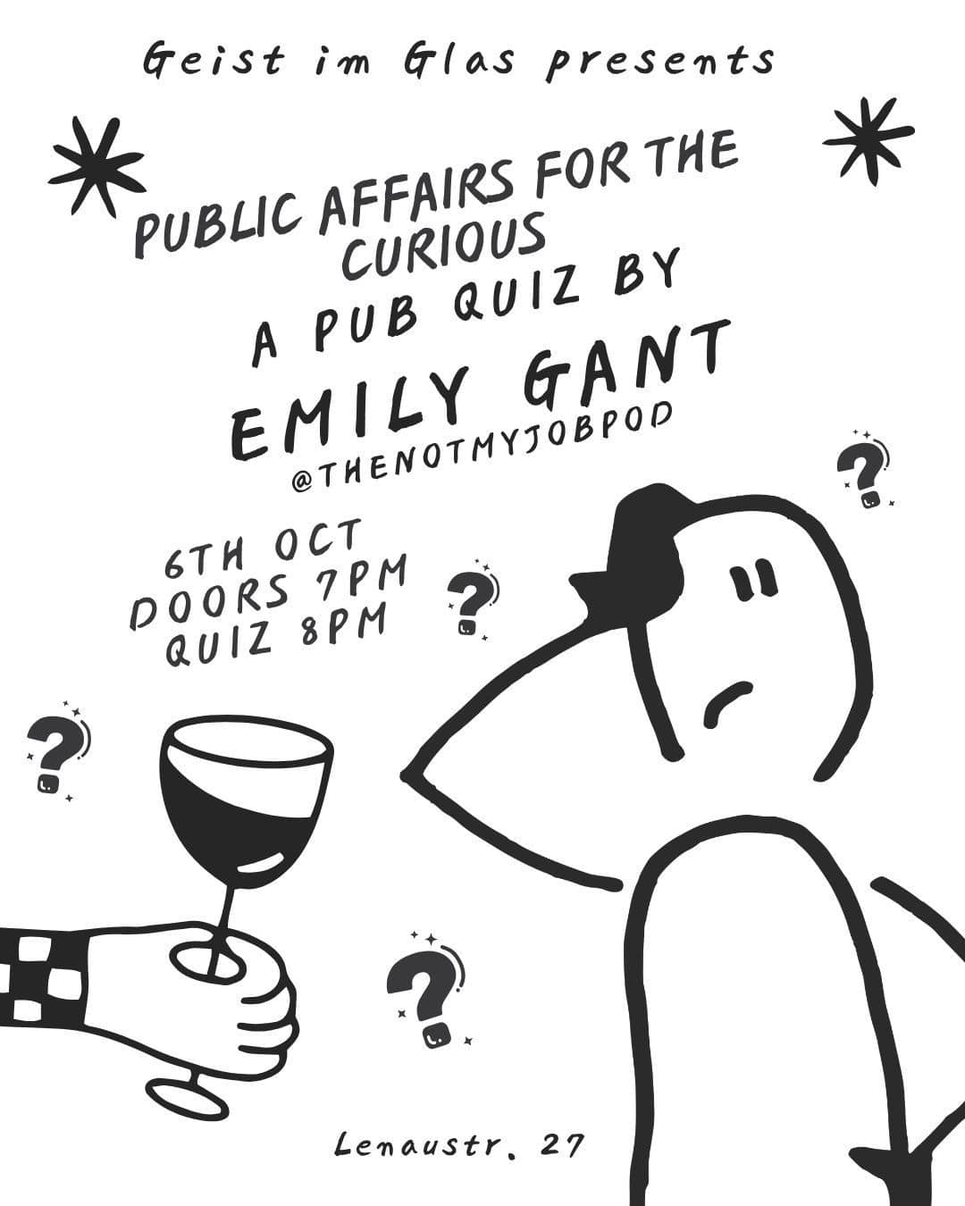 Geist im Glas Pub Quiz w/ Emily Gant of The Not My Job Pod