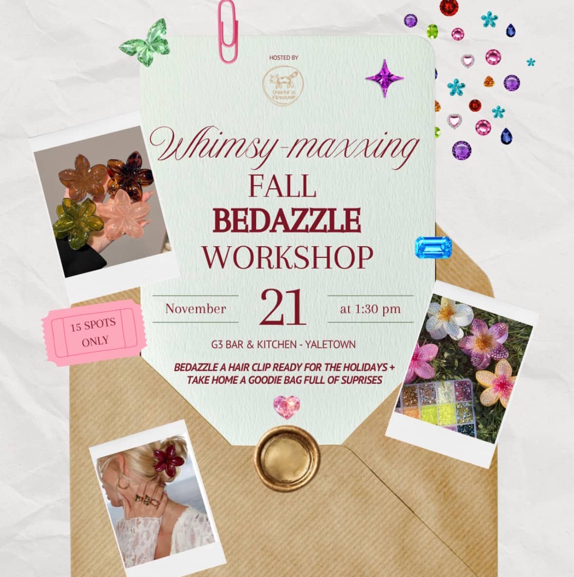 Bedazzling Workshop: Craft Sparkle & Connect | Vancouver