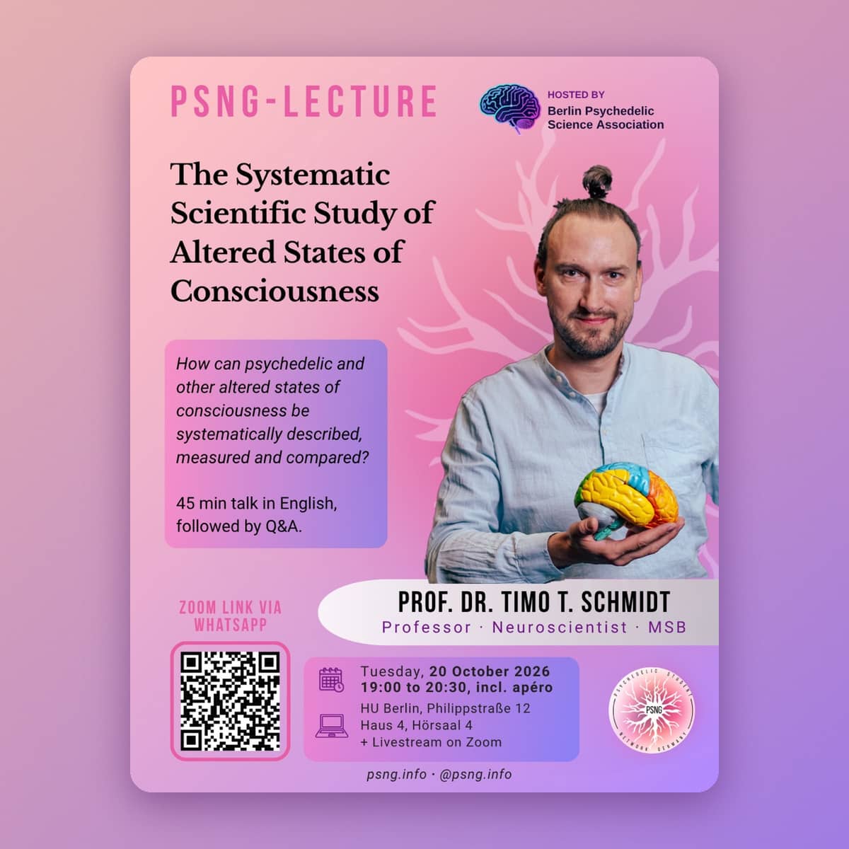 The Systematic Scientific Study of Altered States of Conciousness – Talk + Q&A