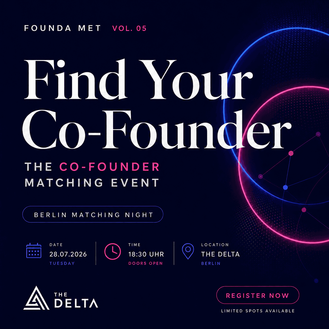 FOUNDA MET x The Delta - Curated Cofounder Dating #5
