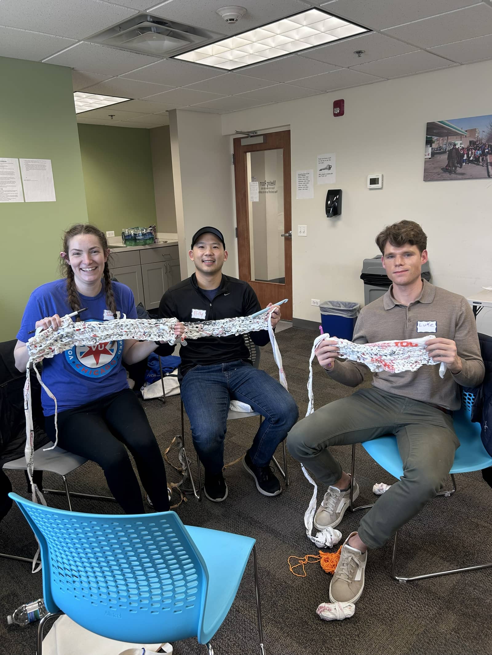 Volunteer with Bags and Mats (Volunteering Untapped Chicago)