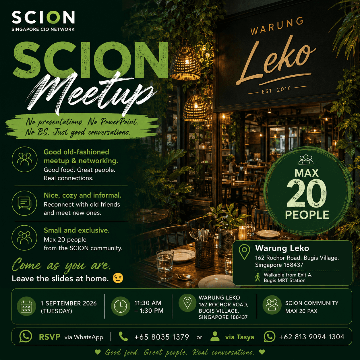 Singapore CXO Network Sept Gather, Back to Leko 2026