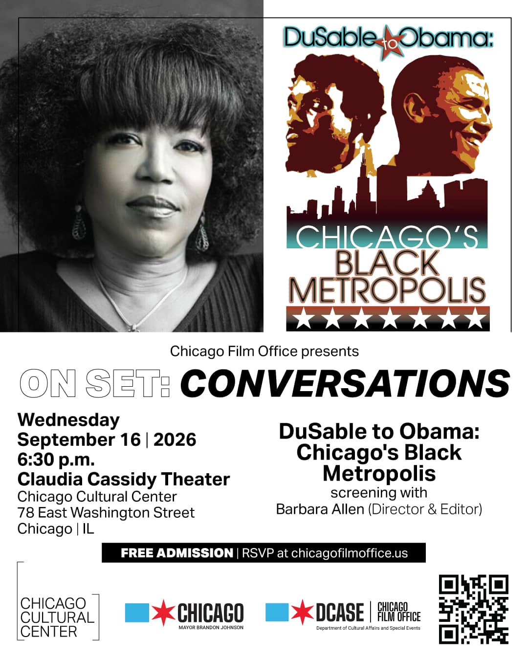 Chicago Film Office Presents ON SET: CONVERSATIONS DuSable to Obama: Chicago's Black Metropolis