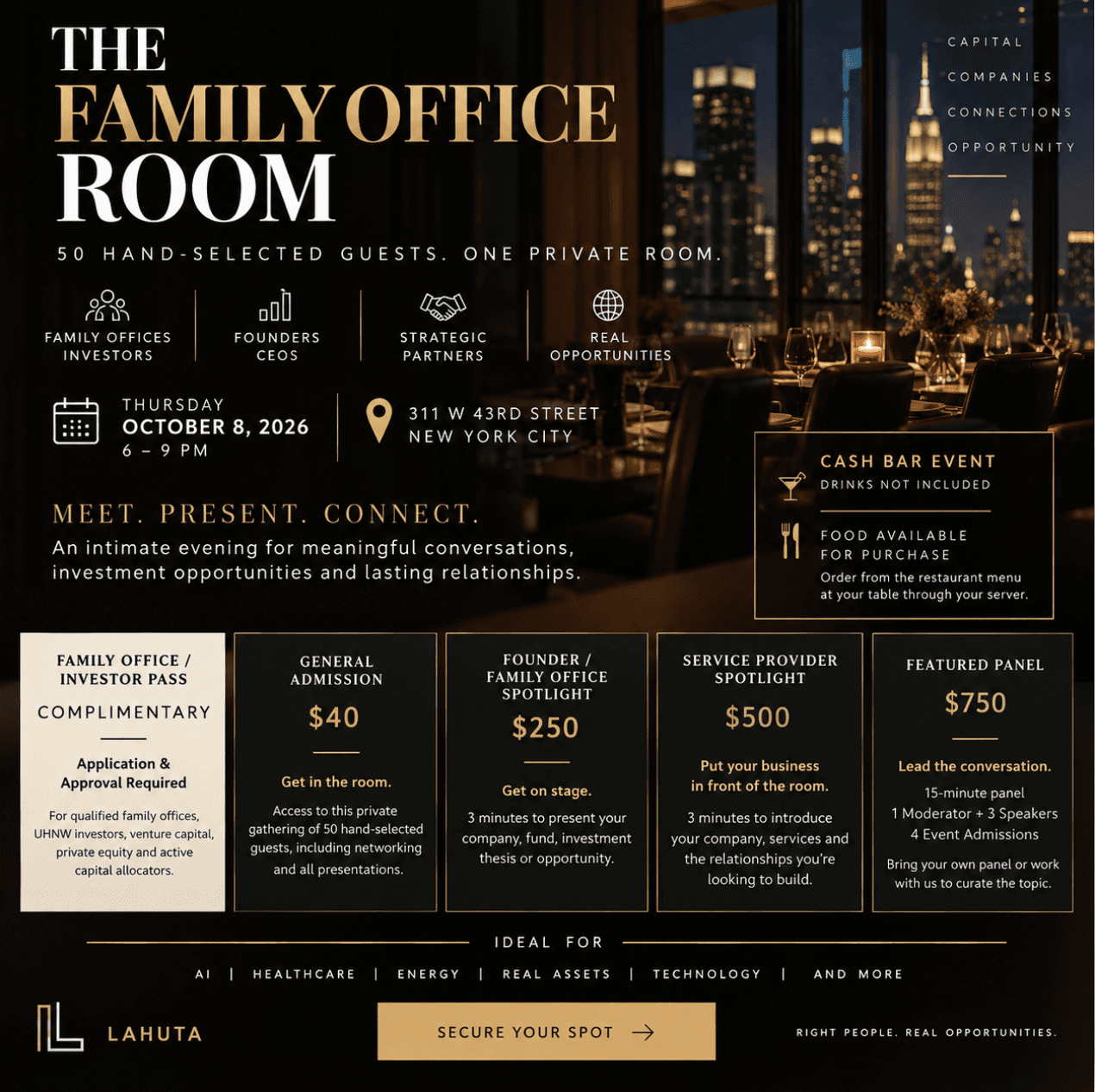THE FAMILY OFFICE ROOM | NYC NETWORKING EVENT