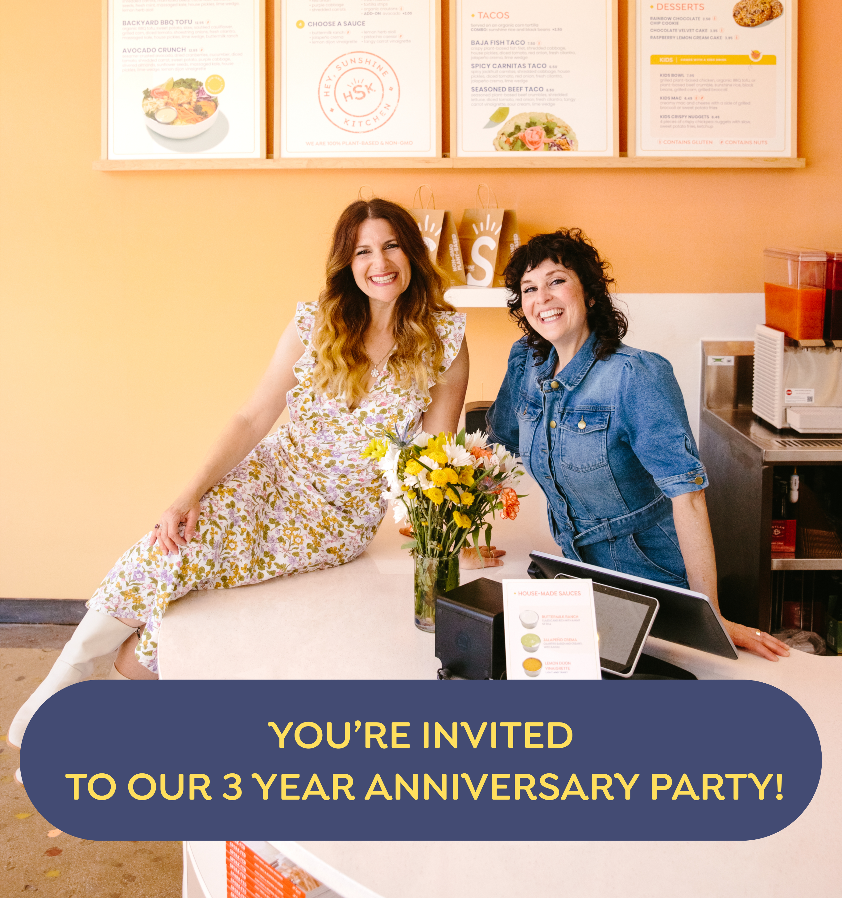 🌟 HEY, SUNSHINE KITCHEN THREE YEAR ANNIVERSARY PARTY! 🌟