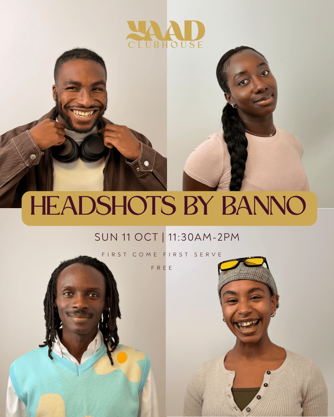 YAAD Clubhouse: Work, Create and Lounge + Free Headshot session (Sundays)
