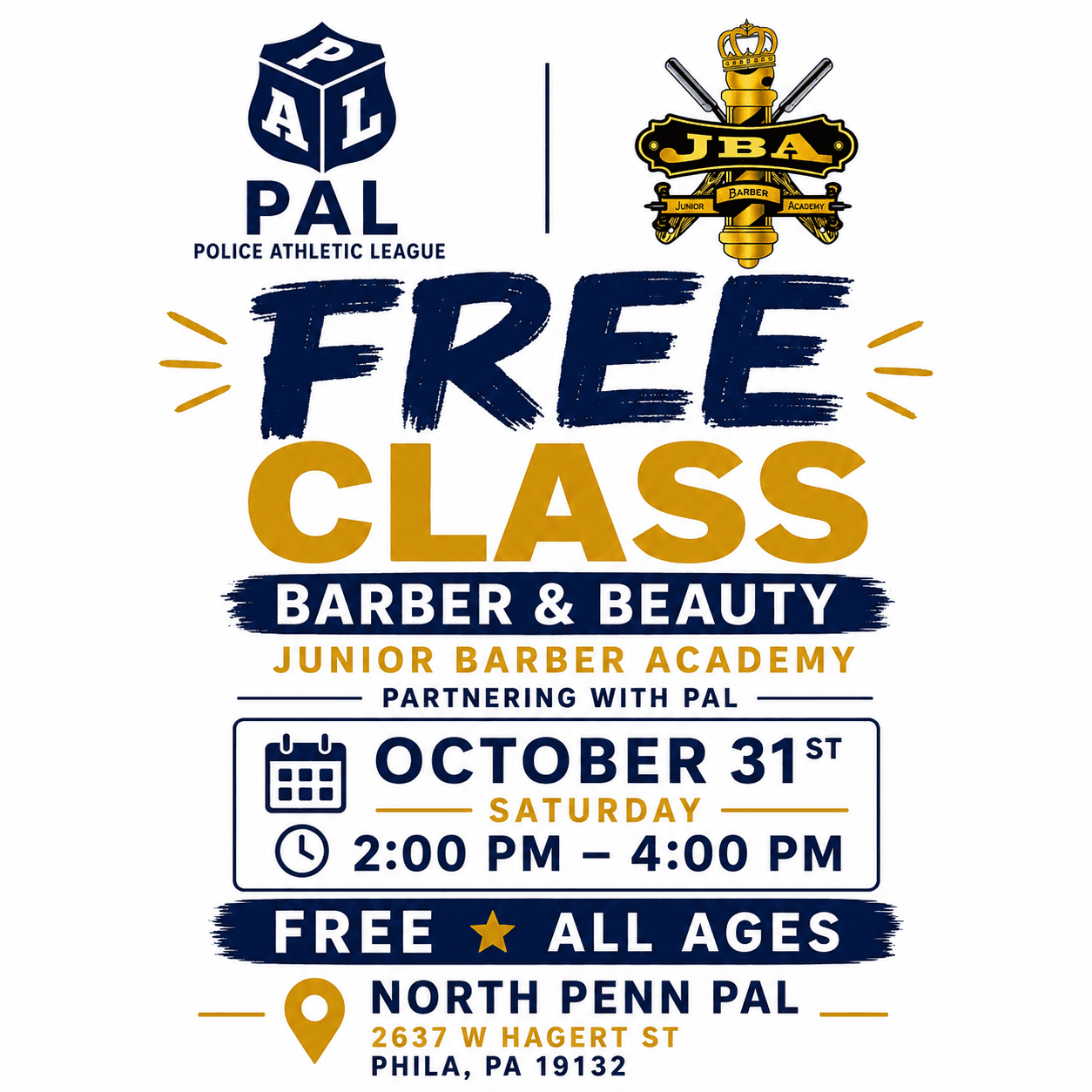 FREE Barber & Beauty Class | JBA x PAL
