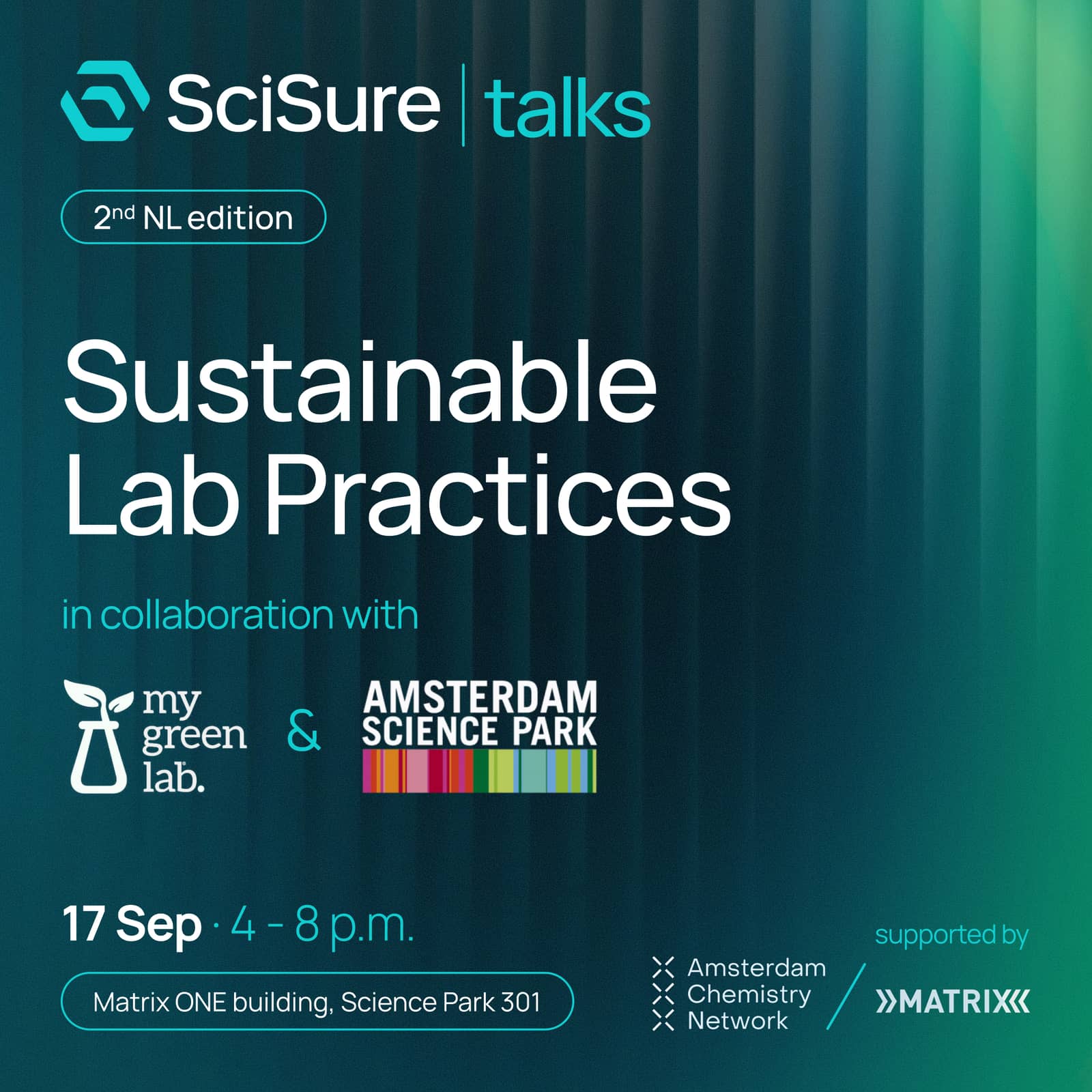 SciSure Talks: Sustainable Lab Practices in collaboration with My Green Lab & Amsterdam Science Park