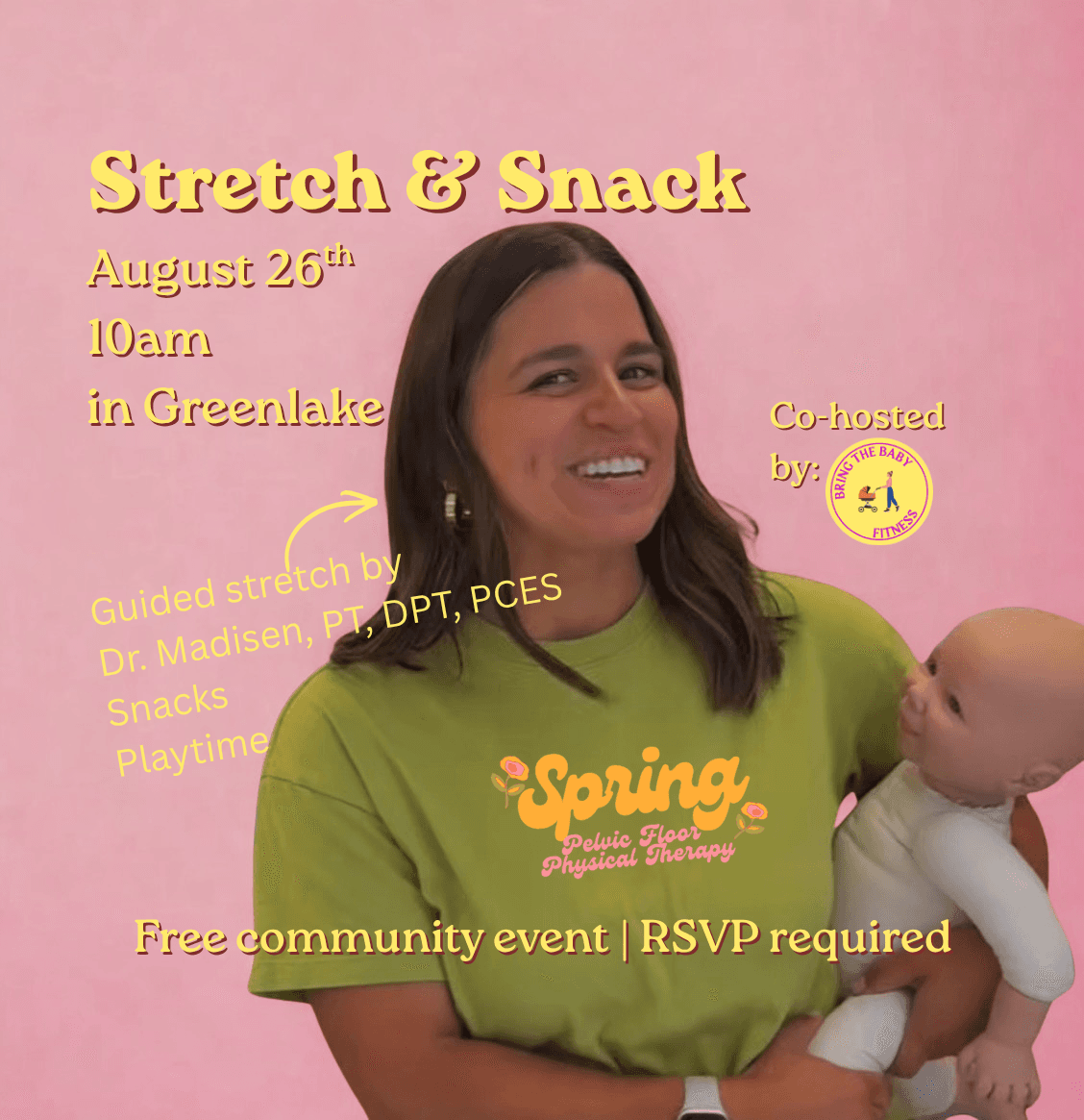 Free Stretch & Snack for Moms + Babies